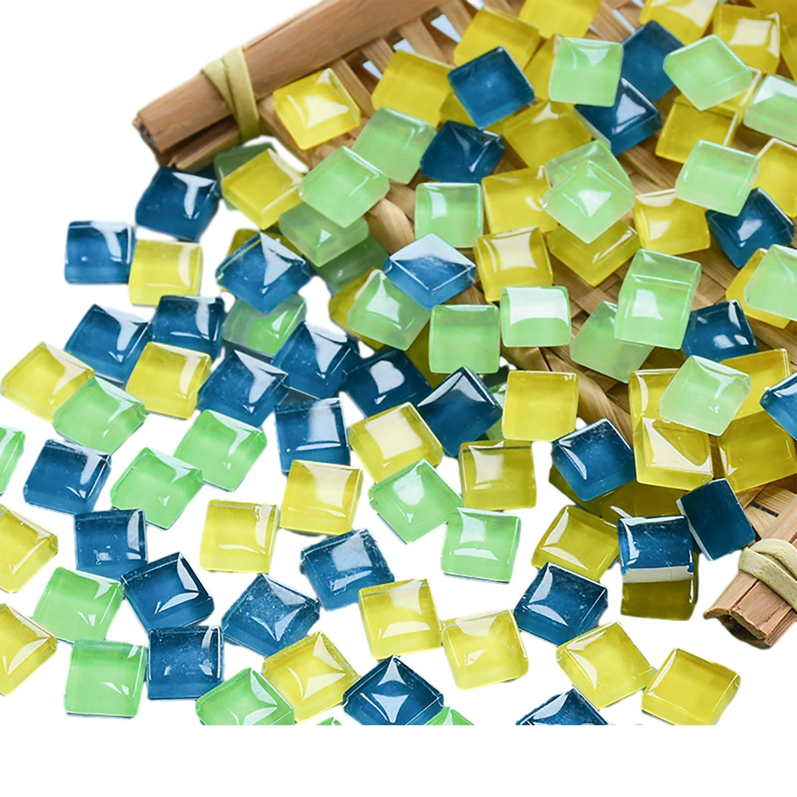 225-Piece Crystal Glass Mosaic Tile Set (1x1cm) - 200g Pack for DIY Crafts, Home Decor, Picture Frames, Flower Pots - Little Pumpkin Design - Perfect for Scrapbooking, Jewelry Making & Bathroom Backsplashes