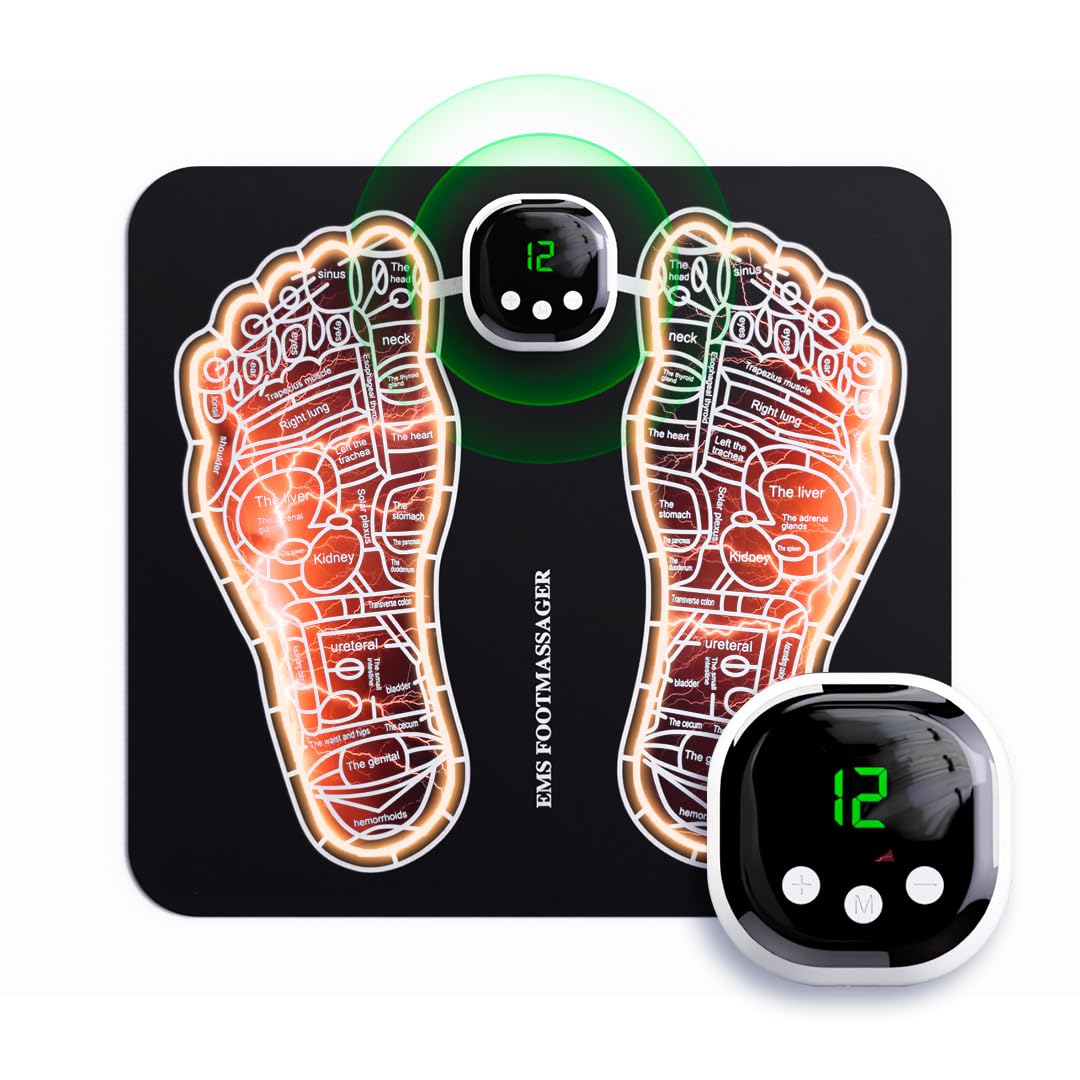 EMS Foot Stimulator & Massager Mat - Wireless Pain Relief for Neuropathy, Muscle Recovery & Circulation - Portable Electric Foot Therapy Device for Home Use, Relaxation & Fitness