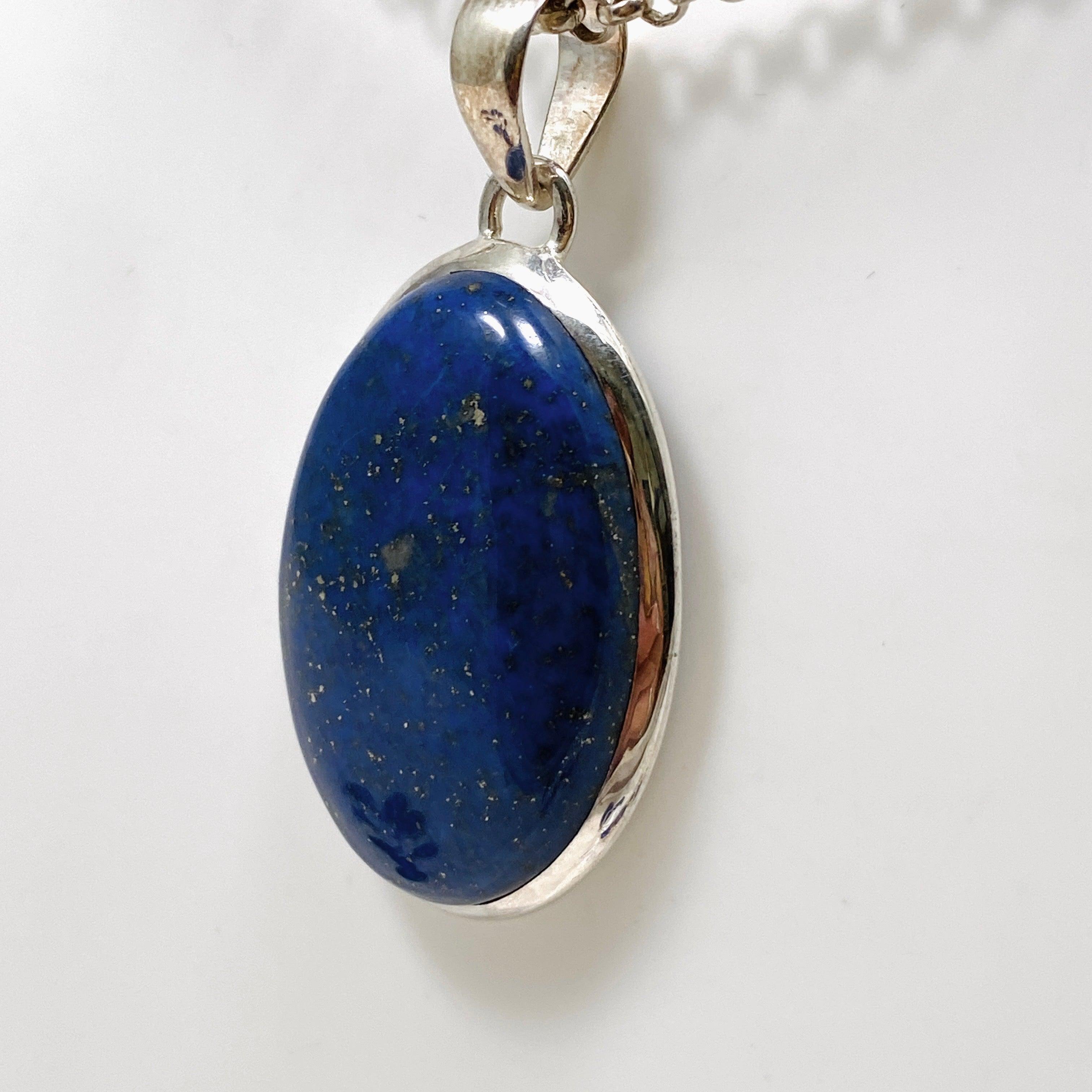 Lapis Lazuli Oval Pendant Necklace KPGJ3840 - Genuine Natural Stone Jewelry for Women, Gift for Her, Perfect for Meditation & Spiritual Healing