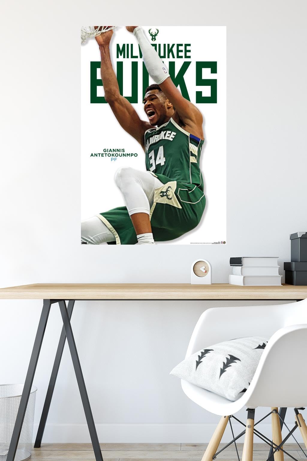 NBA Milwaukee Bucks Giannis Antetokounmpo Feature Series 24 Wall Poster - Premium Basketball Decor for Fans, Sports Room & Game Day Party