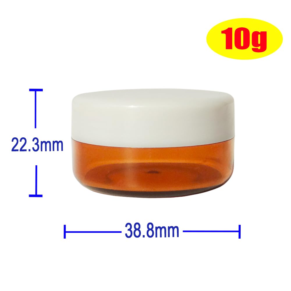 30-Pack 10g Round Plastic Jars with White Lids - Cosmetic Sample Containers, Travel Storage Jars for Eyeshadow, Lip Gloss, Creams & Skincare Essentials | Perfect for Makeup Organization & Travel Kits