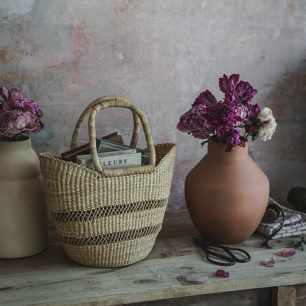 Handmade Ceramic Terracotta Vase - Rustic Flower Pot for Home Decor, Wedding Centerpiece & Boho Style Interior Design