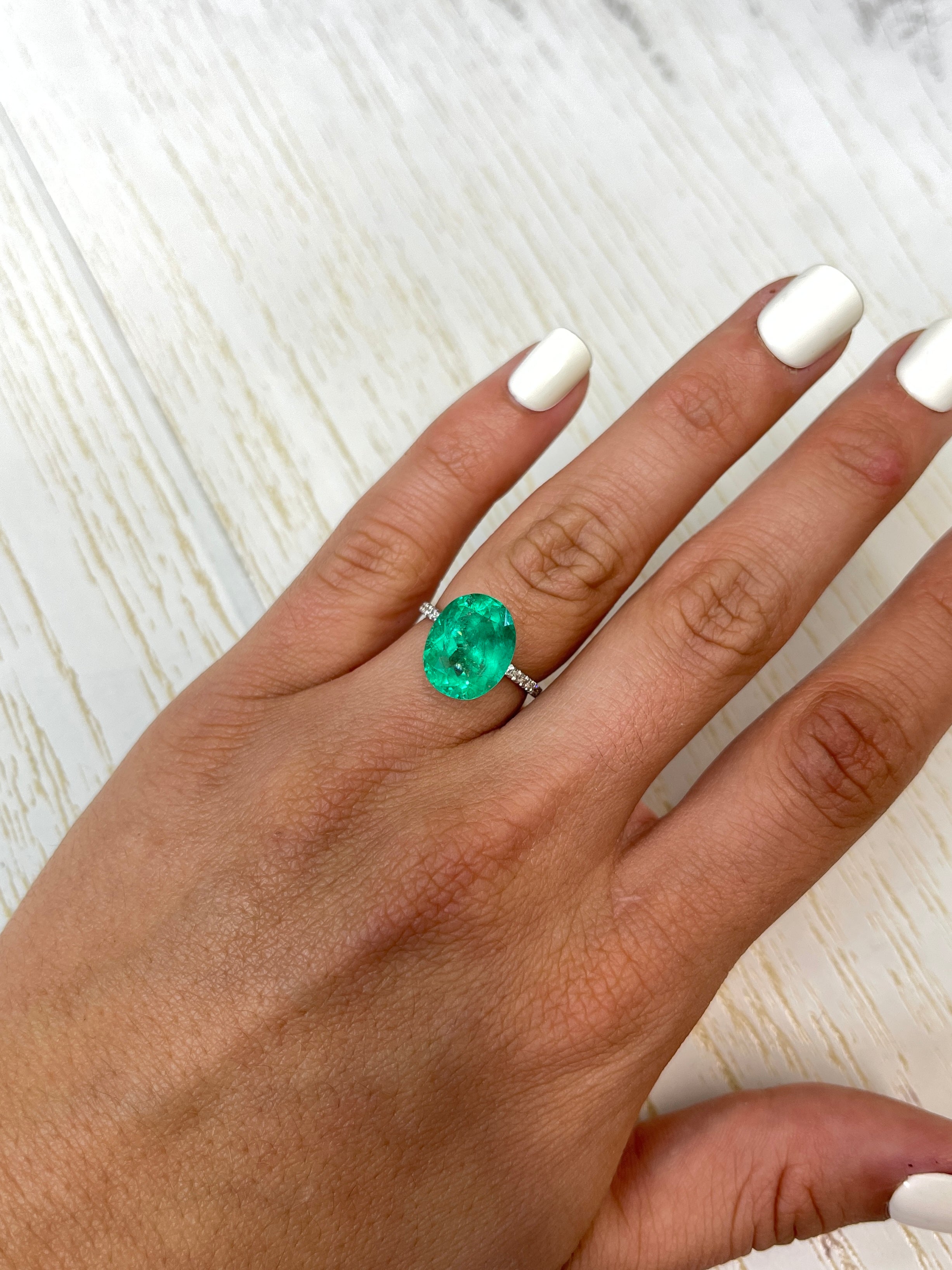 6.25 Carat 13.5x11mm Muzo Yellowish Green Natural Loose Colombian Emerald Oval Cut Gemstone for Jewelry Making, Engagement Rings & Luxury Gifts