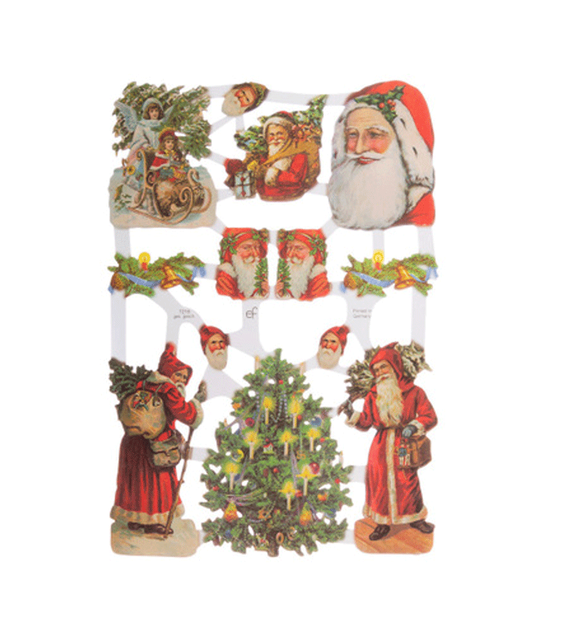 Christmas Scrapbook Paper Sheets with Santa Claus Designs - Perfect for Holiday Cards, DIY Crafts, and Scrapbooking Projects