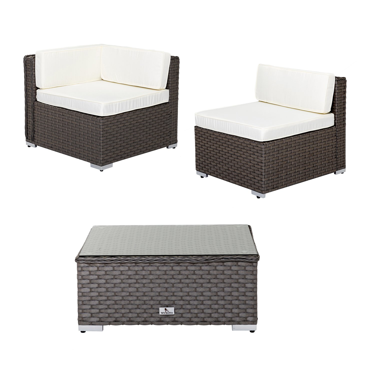 7-Piece Cushioned Outdoor PE Rattan Wicker Sectional Sofa Set - Patio Garden Furniture for Backyard, Lawn, Poolside & Balcony Relaxation