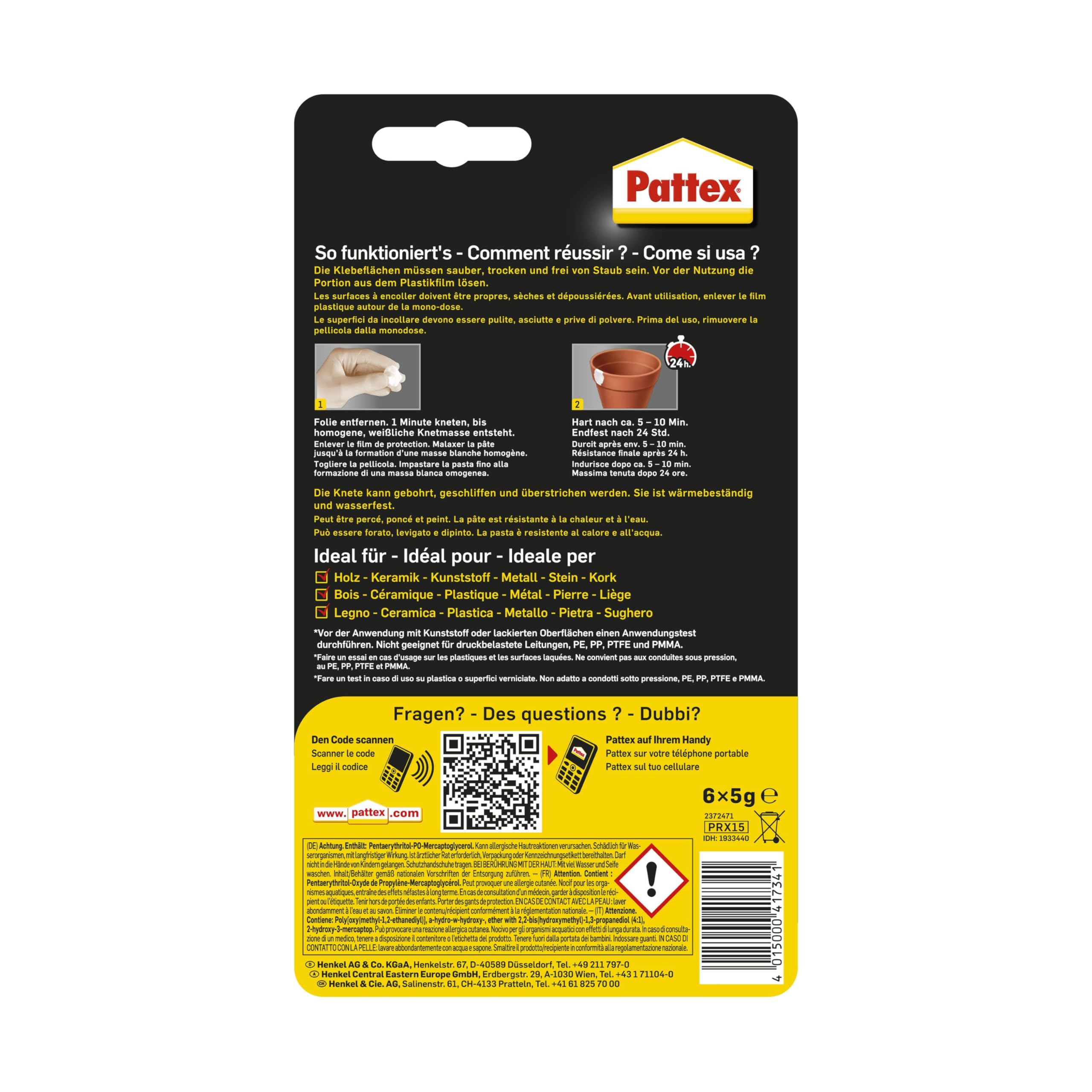 Pattex 1479399 Fast Repair Single Dose Adhesive - 30g Tube for Quick Fixes on Metal, Wood, Ceramic & Plastic | Ideal for Home Repairs, DIY Projects & Emergency Fixes