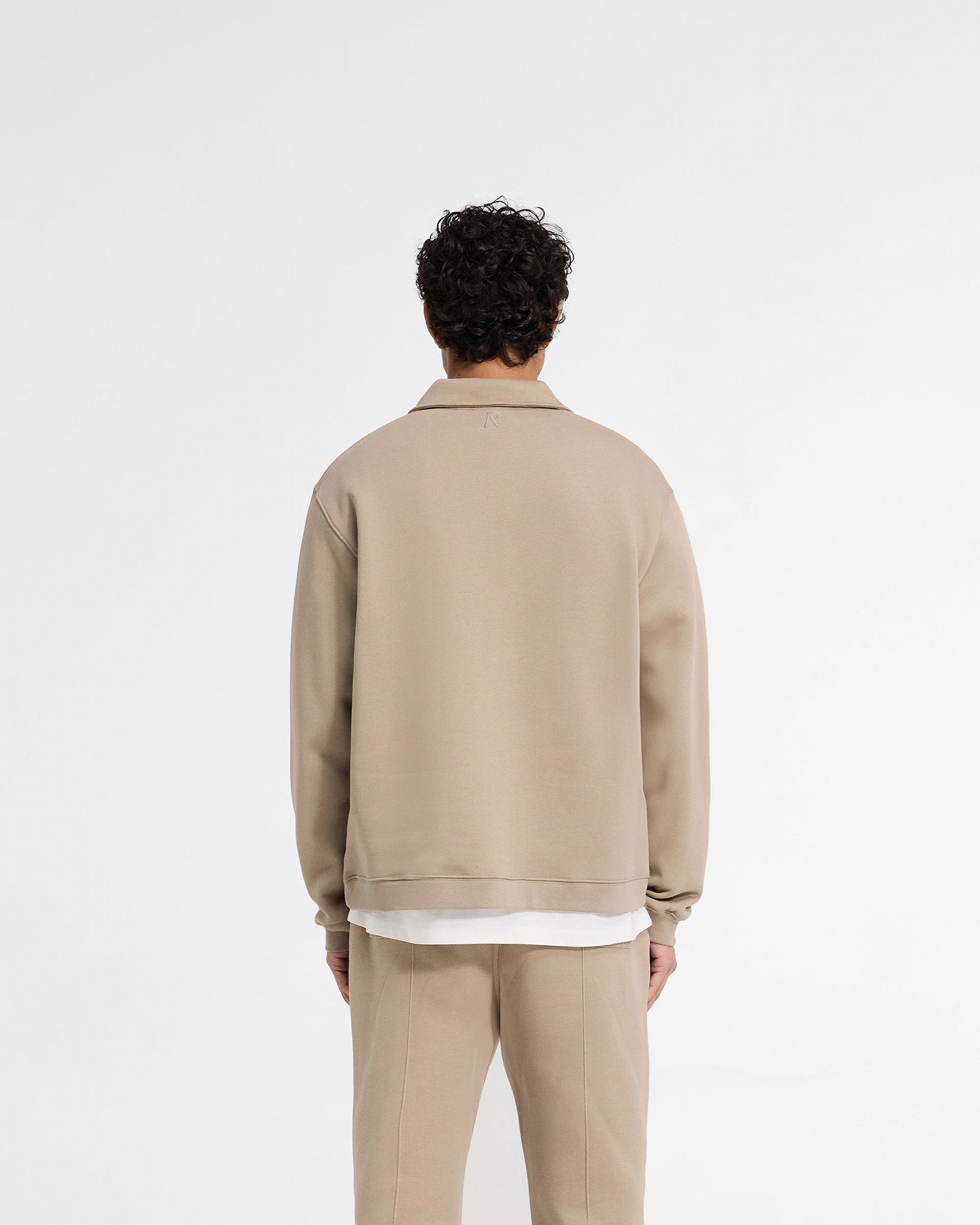 Initial Boxy Quarter Zip Sweatshirt for Women | Casual Pullover Fleece Top | Dune Color | Perfect for Layering, Outdoor Activities & Everyday Wear