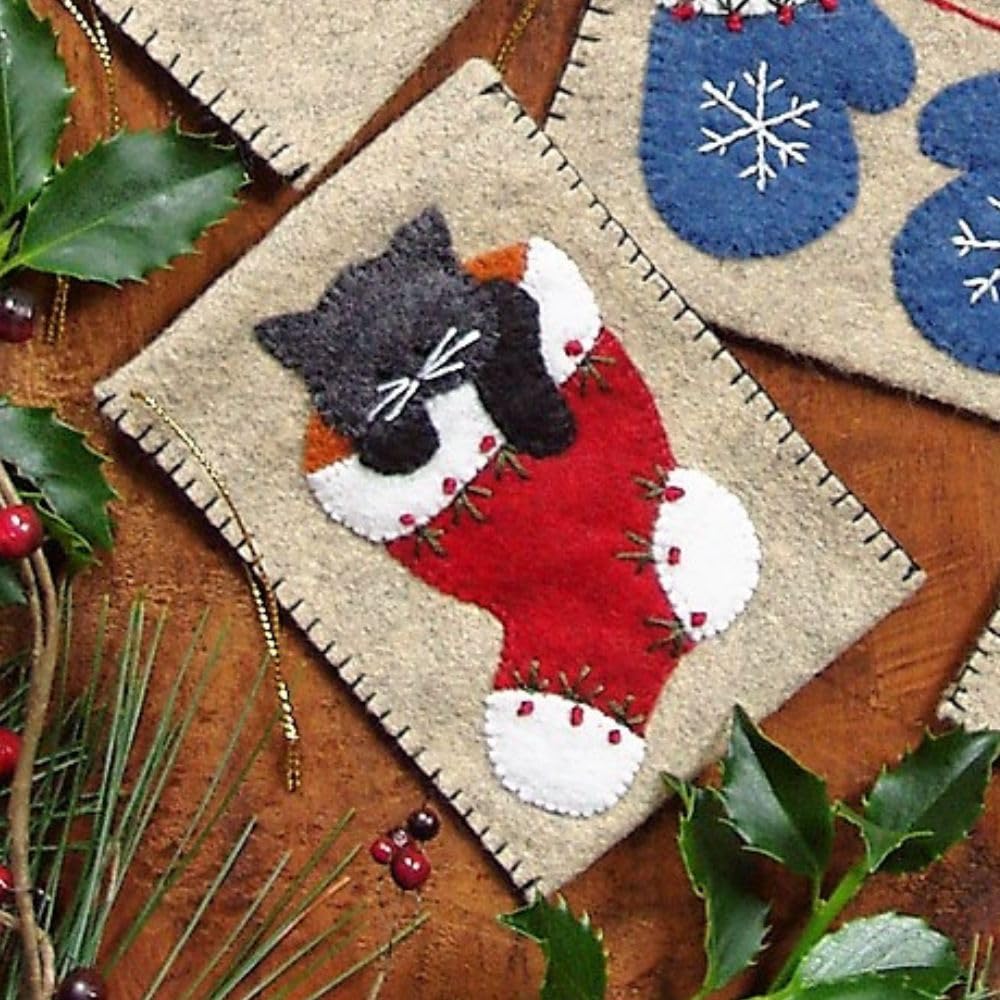 DIY Christmas Ornament Gift Bags Kit by Rachel's of Greenfield - Handmade Holiday Decorations for Adults, Festive Gift Card Holders - Perfect for Christmas Tree Decorating, Holiday Parties & Thoughtful Gifting