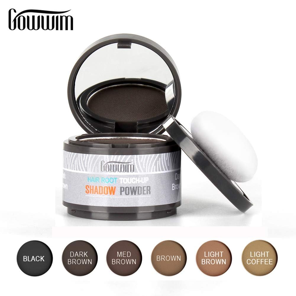 Gowwim Root Touch Up Hair Powder - Conceals Hair Loss, Receding Hairline & Thinning Eyebrows/Beard - 0.14oz (4g) Natural-Looking Coverage - Perfect for Daily Use, Special Occasions & Professional Settings