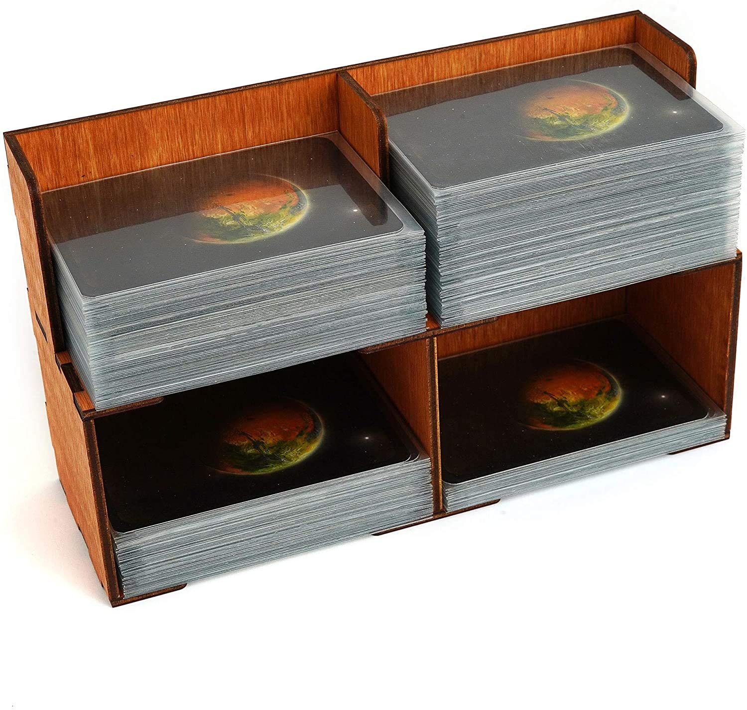 SMONEX Wooden Organizer for Terraforming Mars Board Game - Storage Solution for Player Boards & Full Expansions - Perfect for Game Nights & Organized Storage