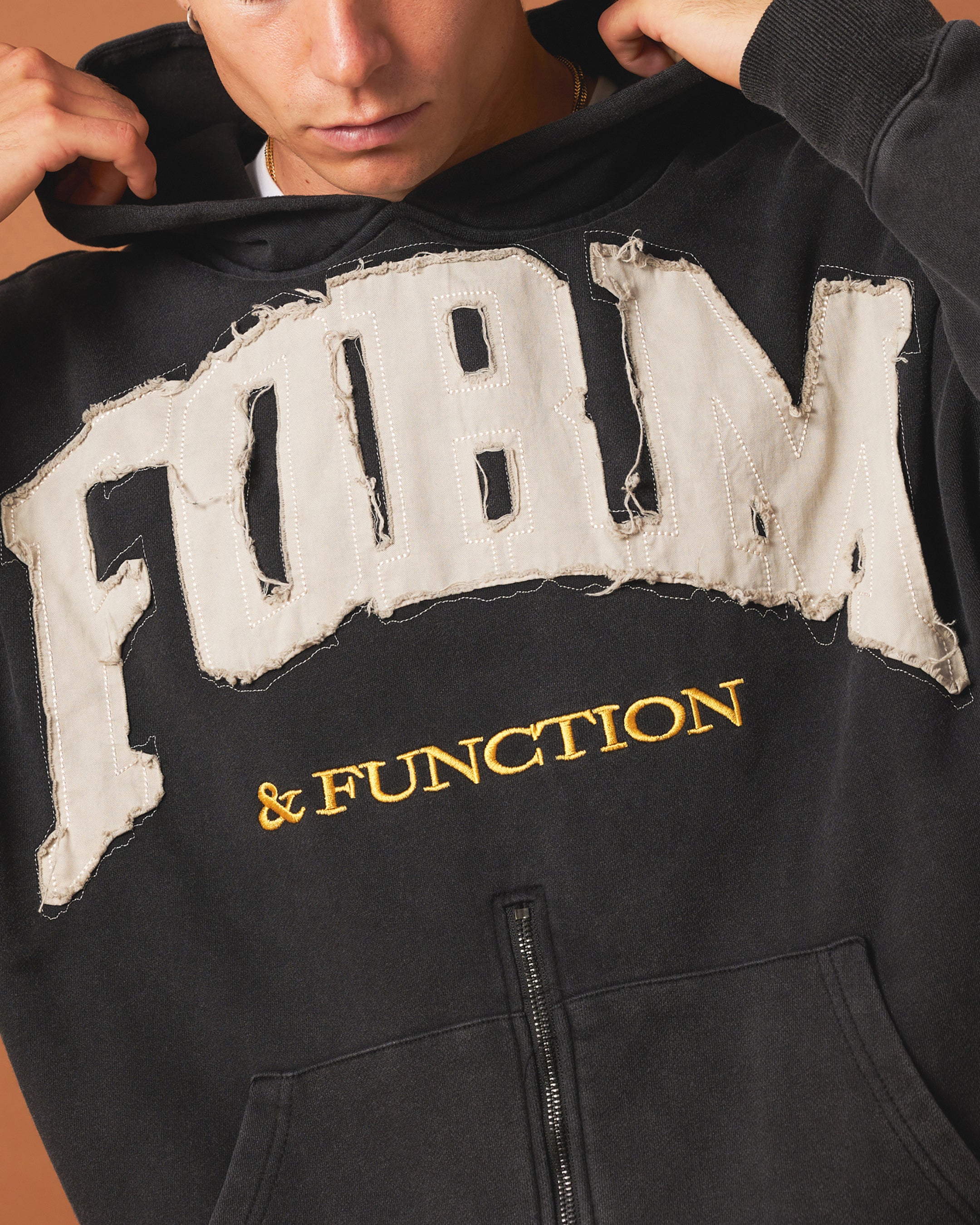 404 Bottom Zip Form Hoodie - Washed Charcoal | Unisex Pullover Sweatshirt for Streetwear & Casual Outfits | Perfect for Gym, Lounge & Everyday Wear