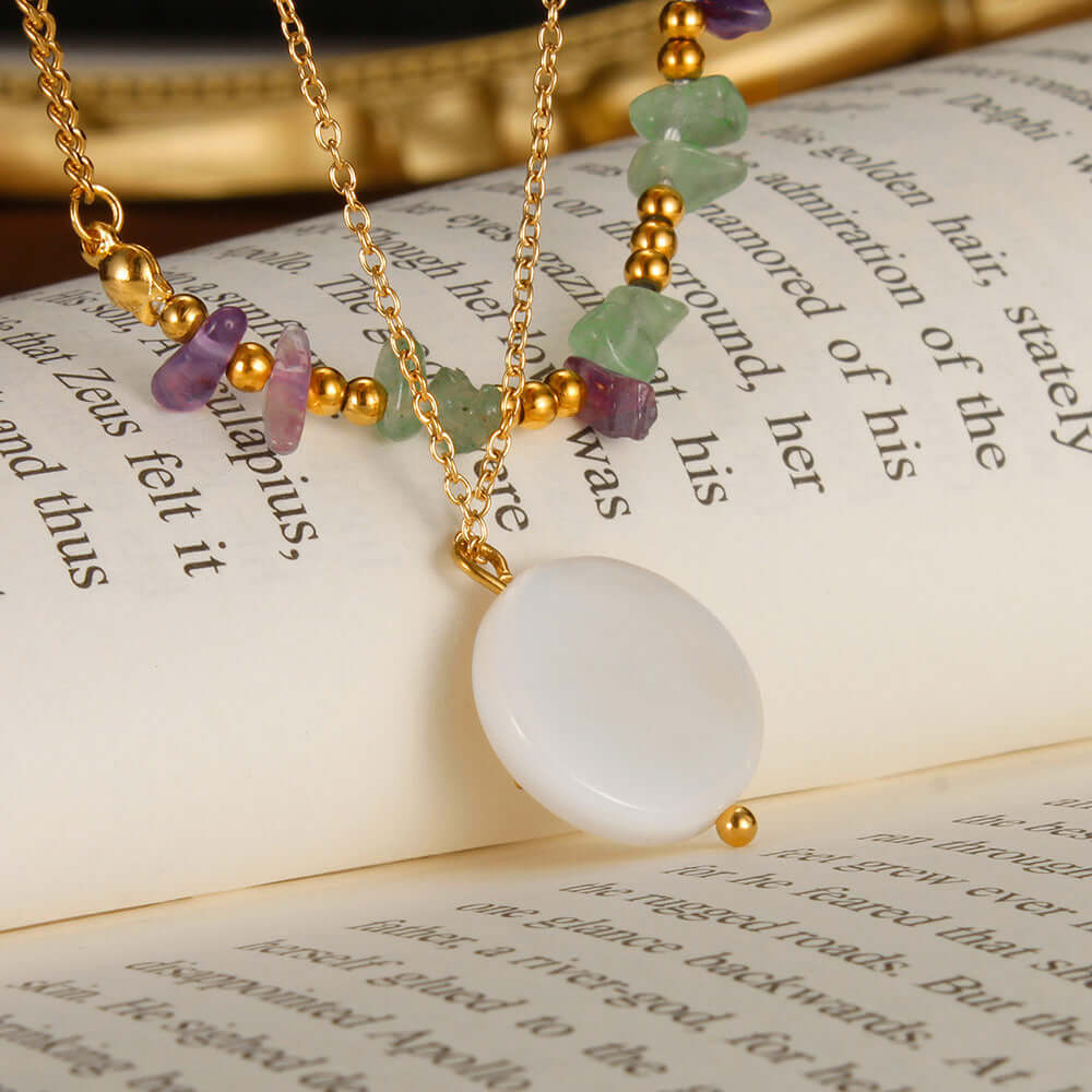 Layering Stone & Star Pendant Chain Necklace | GX2331 | Trendy Boho Jewelry for Women | Perfect for Layering, Everyday Wear & Special Occasions