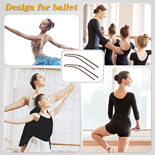 MTLEE 24 Pcs U Shaped Hair Pins - Strong Hold Ballet Bobby Pins for Updos, Buns & Braids | Metal U Pin Hair Forks for Women & Girls with Thick, Thin, Long or Curly Hair | Includes Storage Box (Brown, 2.5 Inch) | Perfect for Weddings, Ballet Performances & Everyday Hairstyling