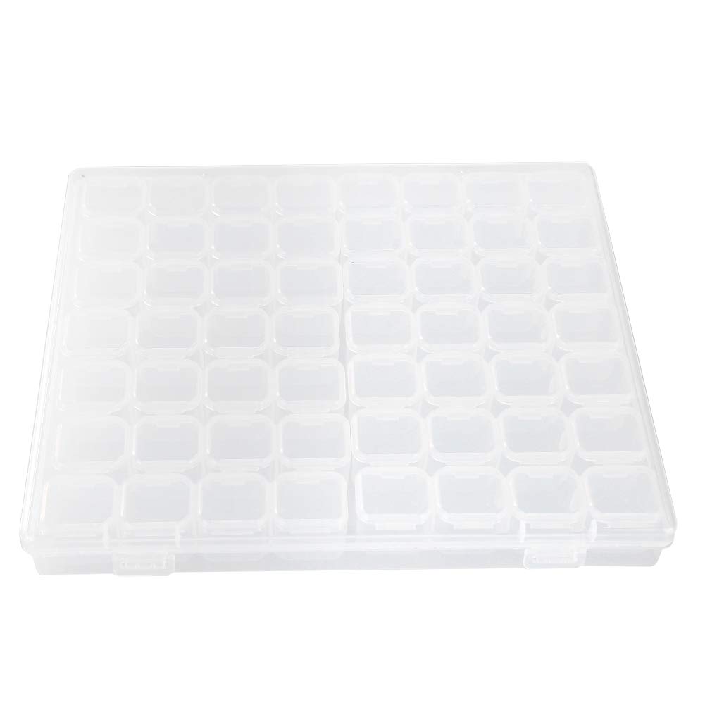 Yosoo 56-Slot Plastic Storage Box - Jewelry Organizer for Nail Art, Rhinestones & Fishing Hooks | Portable Small Accessories Container for DIY Crafts, Travel & Home Organization