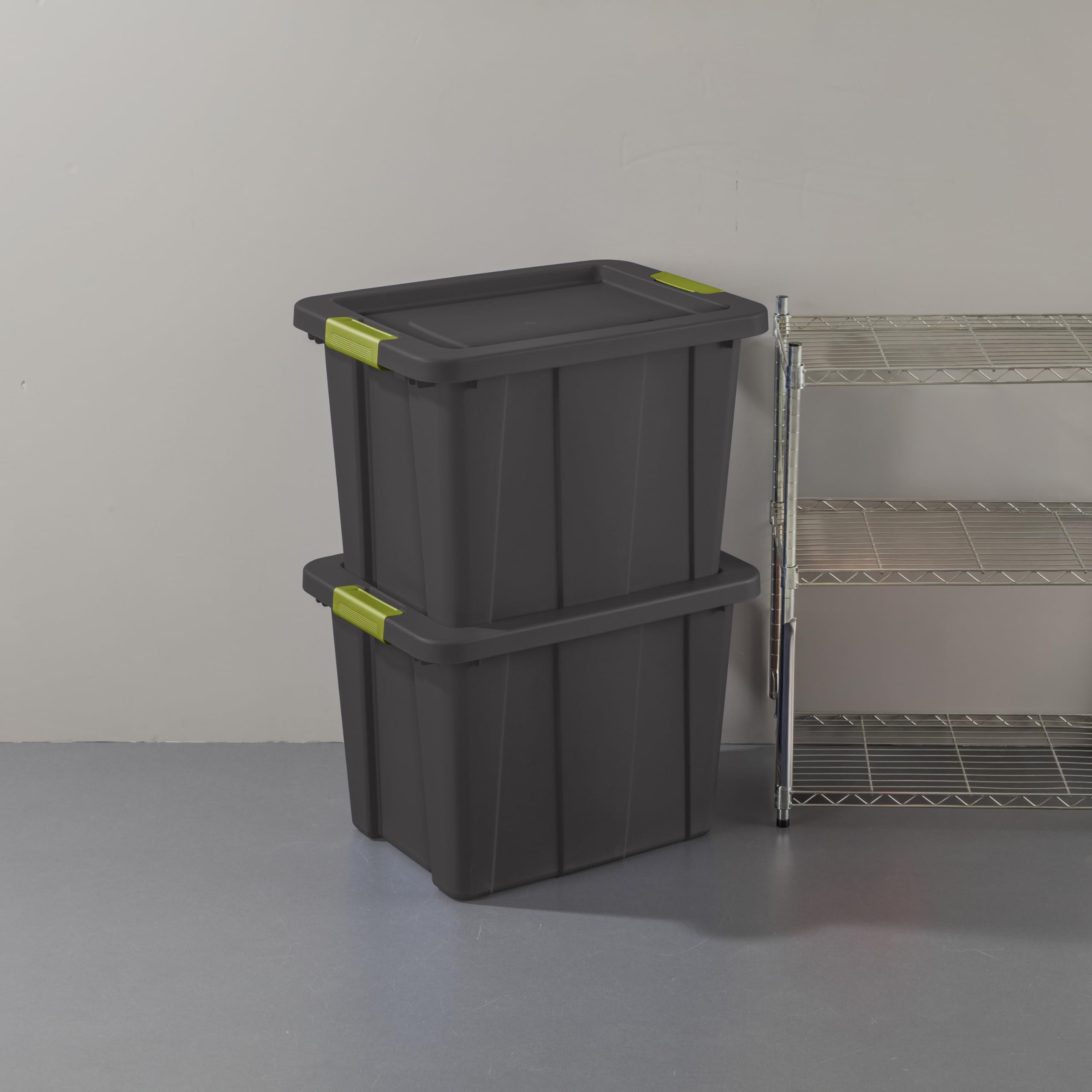 Sterilite 18-Pack 18 Gallon Heavy Duty Storage Bins with Lids - Durable Tuff1 Totes in Flat Gray for Home Organization, Garage Storage & Moving Supplies