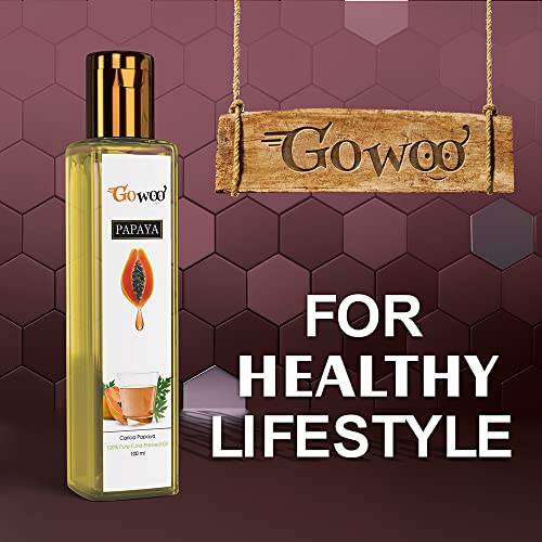 GO WOO 100% Pure Papaya Seed Carrier Oil for Face & Skin Care - 100ml | Natural Moisturizer for Dry Skin, Anti-Aging & Hair Treatment | Perfect for DIY Beauty Recipes & Aromatherapy