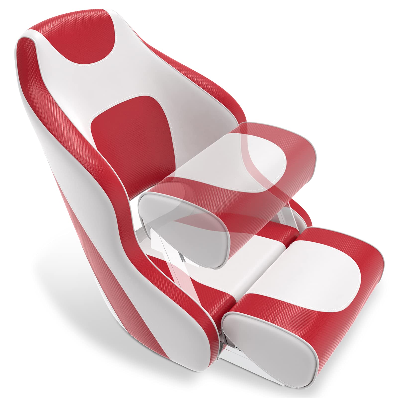 Premium Two-Tone Boat Seat - Flip-Up Captain's Bucket for Boating & Fishing