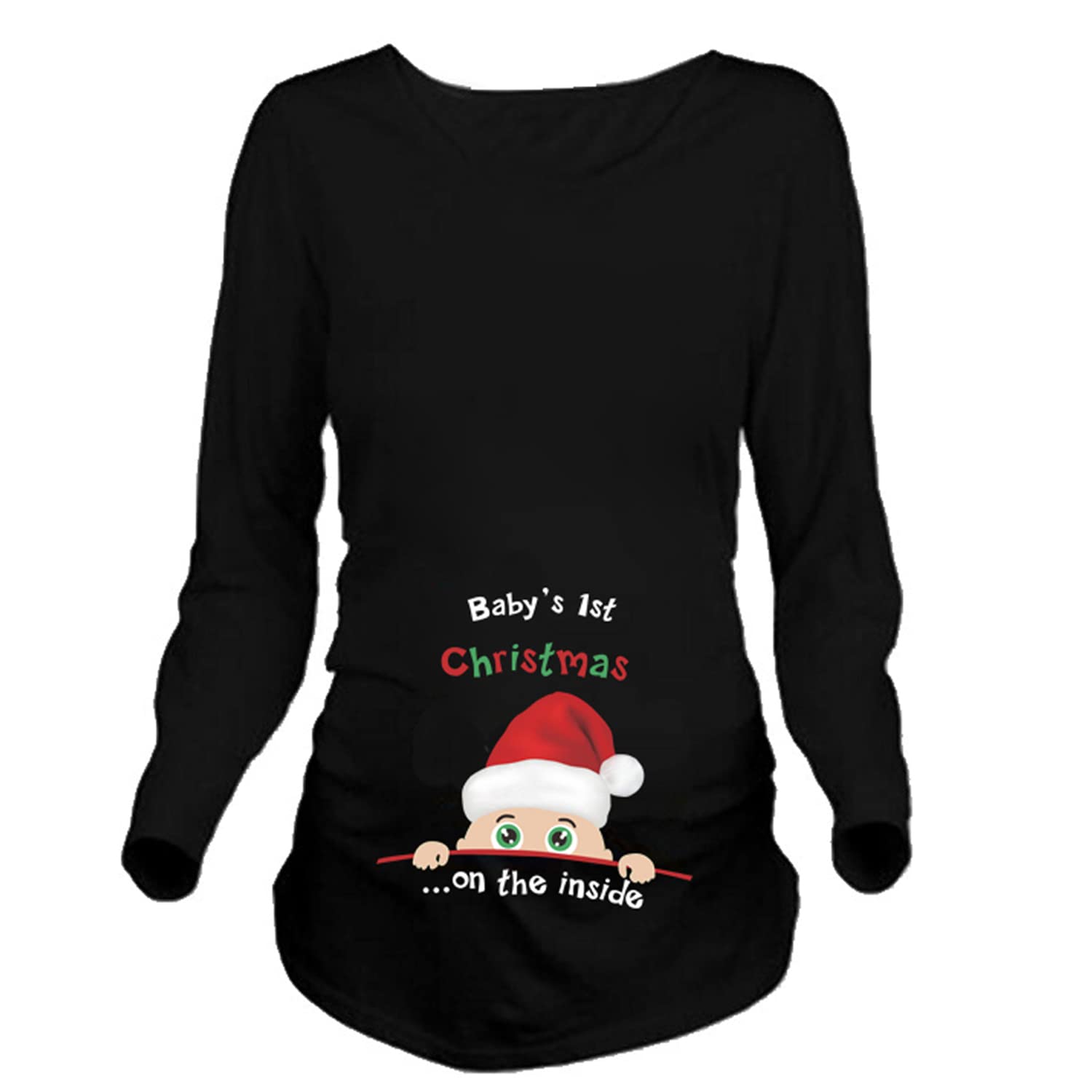Funny Pregnancy Announcement T-Shirt for Women - Cute Maternity Tee for Christmas & Holiday Photos - Perfect for Baby Reveals & Family Gatherings