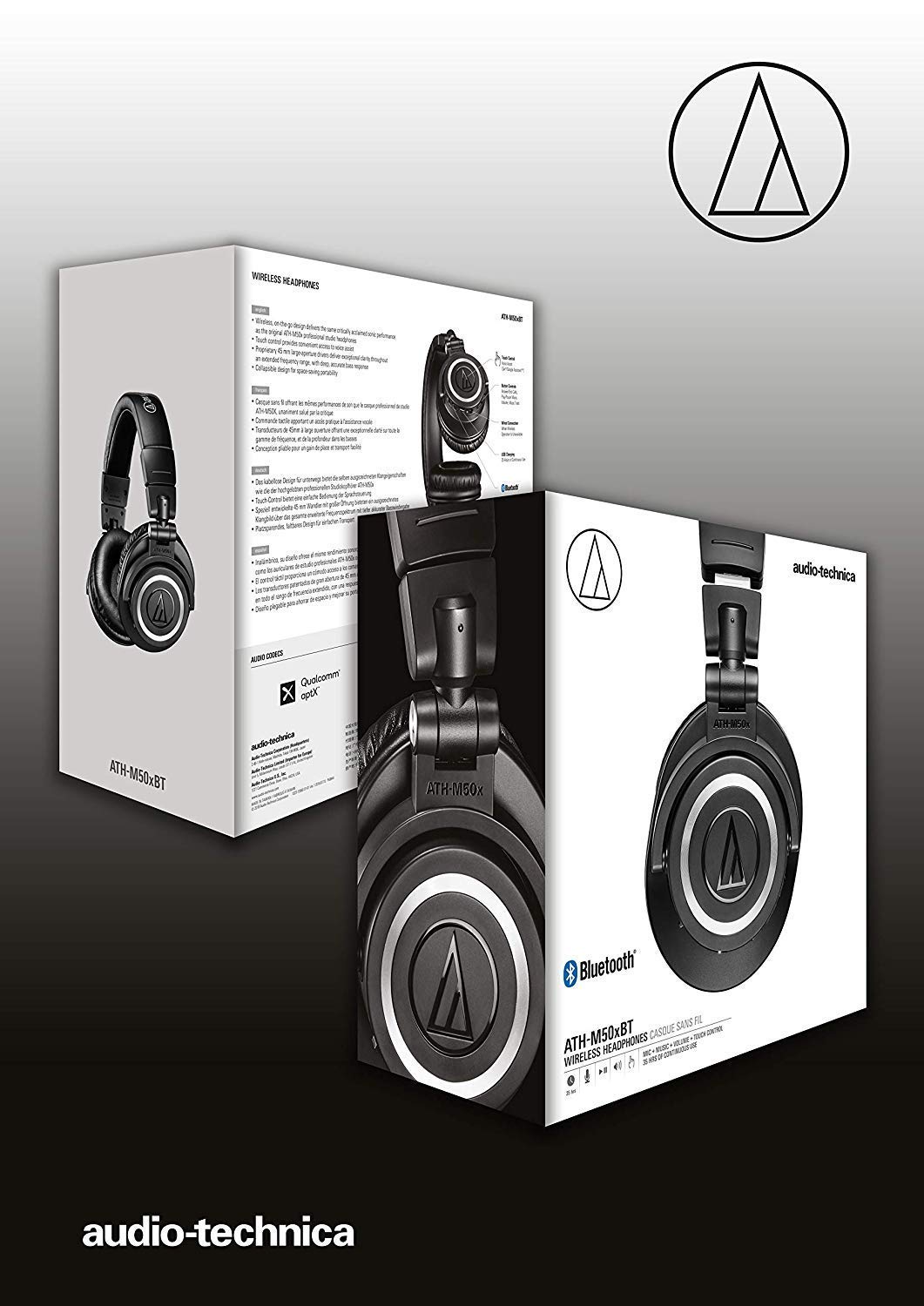 Audio-Technica ATH-M50xBT Wireless Bluetooth Over-Ear Headphones (Renewed) - Professional Studio Monitoring & Wireless Music Listening for Home, Travel & Gaming