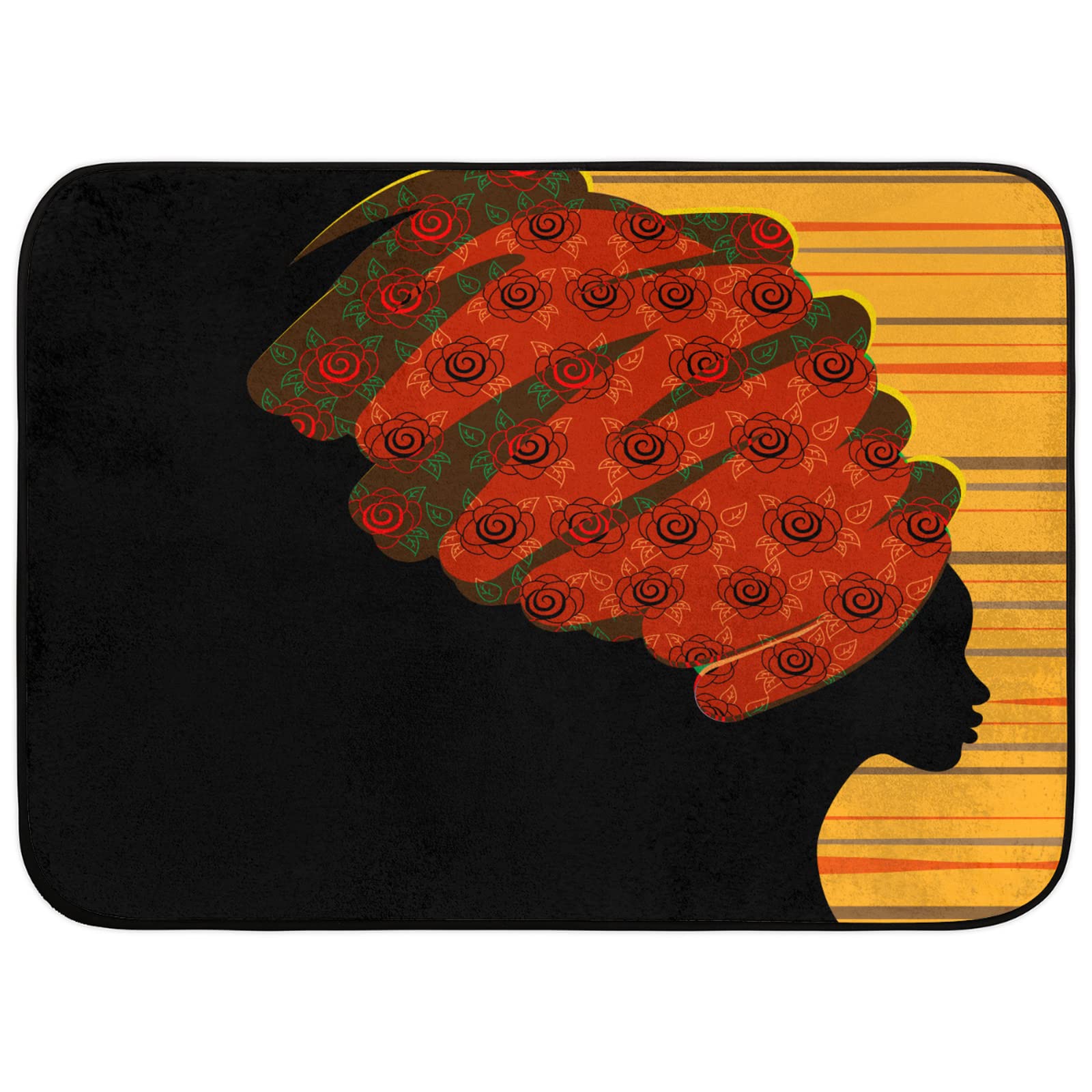 5x7 African Woman Portrait Area Rug - Stain Resistant Non-Slip Rubber Backing Carpet for Living Room, Nursery & Playroom - Home Decor Floor Rug for Cozy Spaces (5' x 7')