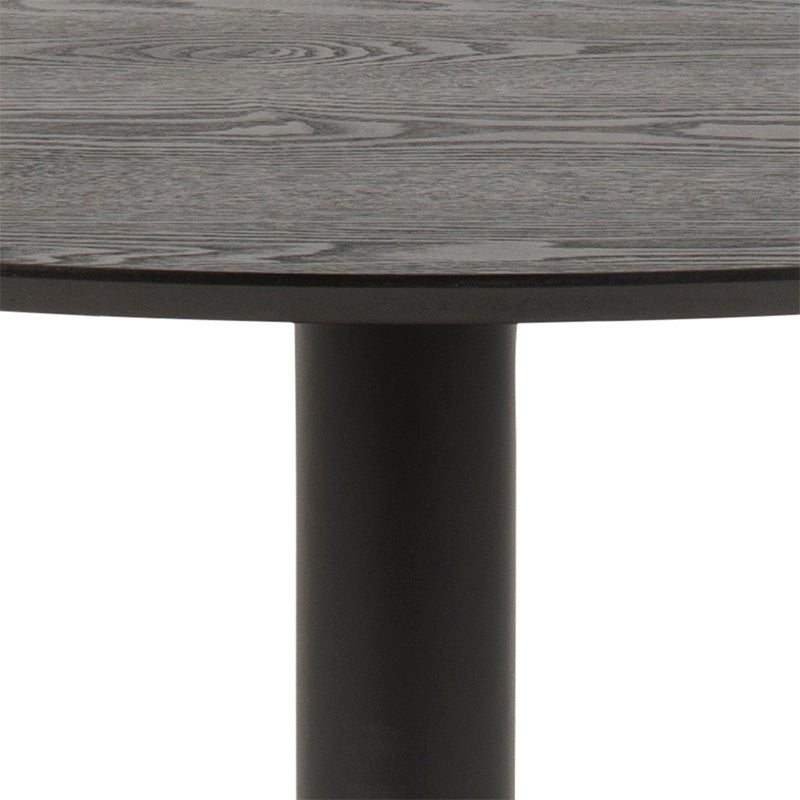 TITAN 43-Inch Round Dining Table for 4-6 People - Black Wooden Modern Kitchen Table for Small Spaces, Dining Room, and Breakfast Nook