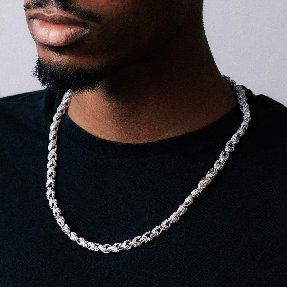 24K Gold Plated Moissanite Cuban Link Chain Necklace 7mm Iced Out Tennis Chain for Men & Women - Perfect for Parties, Weddings, and Everyday Luxury
