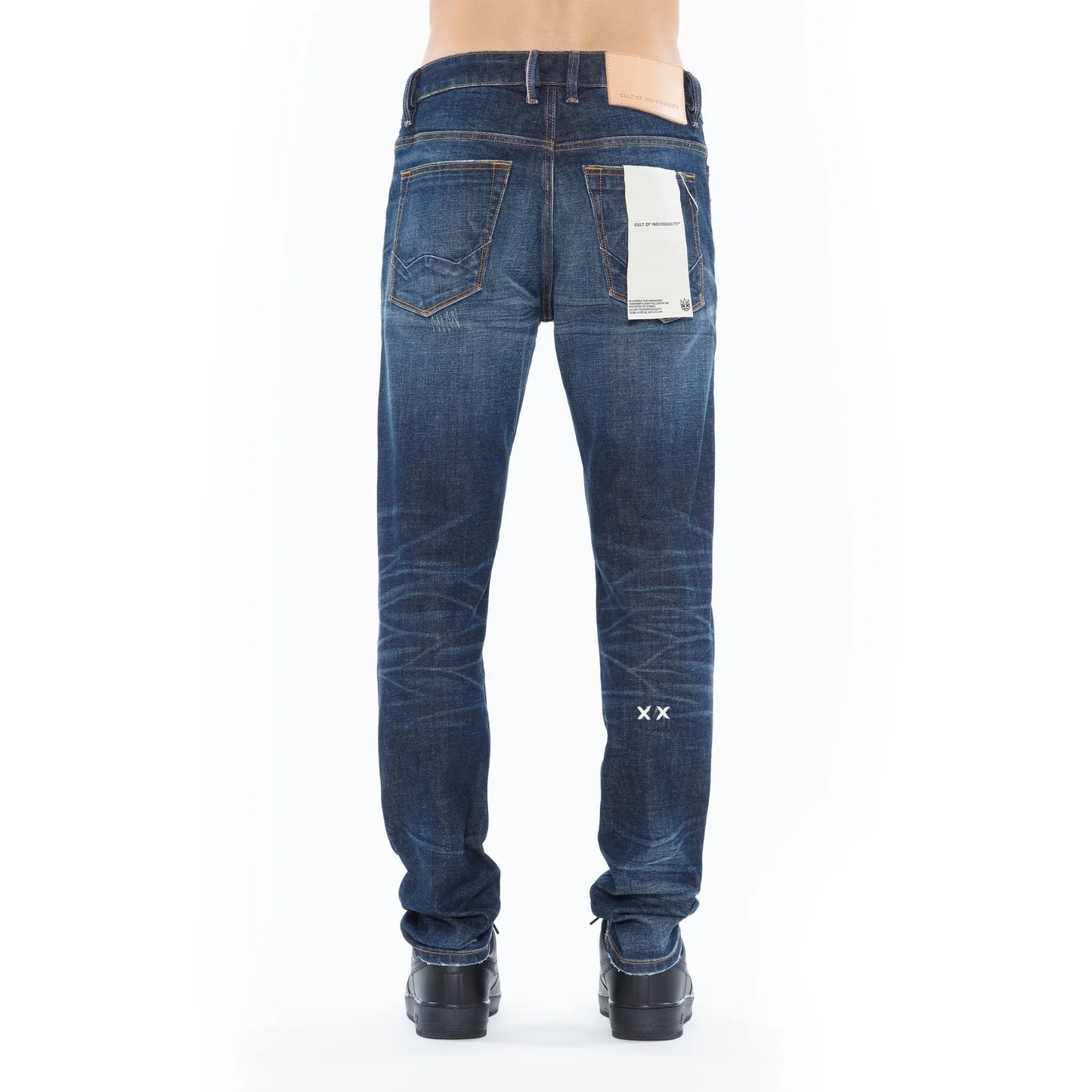 CULT OF INDIVIDUALITY Rocker Slim 602 Jeans for Men - Dark Blue Denim Skinny Jeans - Perfect for Casual Wear, Night Out & Street Style Fashion
