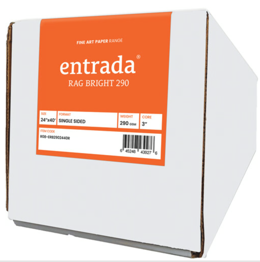 Entrada Rag Bright 290 36 x 40 Inches Premium Art Paper Roll - Perfect for Fine Art Printing, Photography & Professional Art Projects