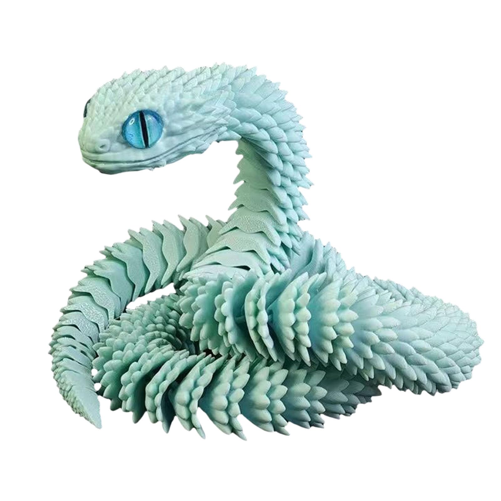 3D Printed Articulated Snake Toy Set - Flexible Fidget Toys for Adults, Cute Animal Stress Relief & Desk Decor (Sky Blue) - Perfect for Office, Home, Anxiety Relief & Gift Giving