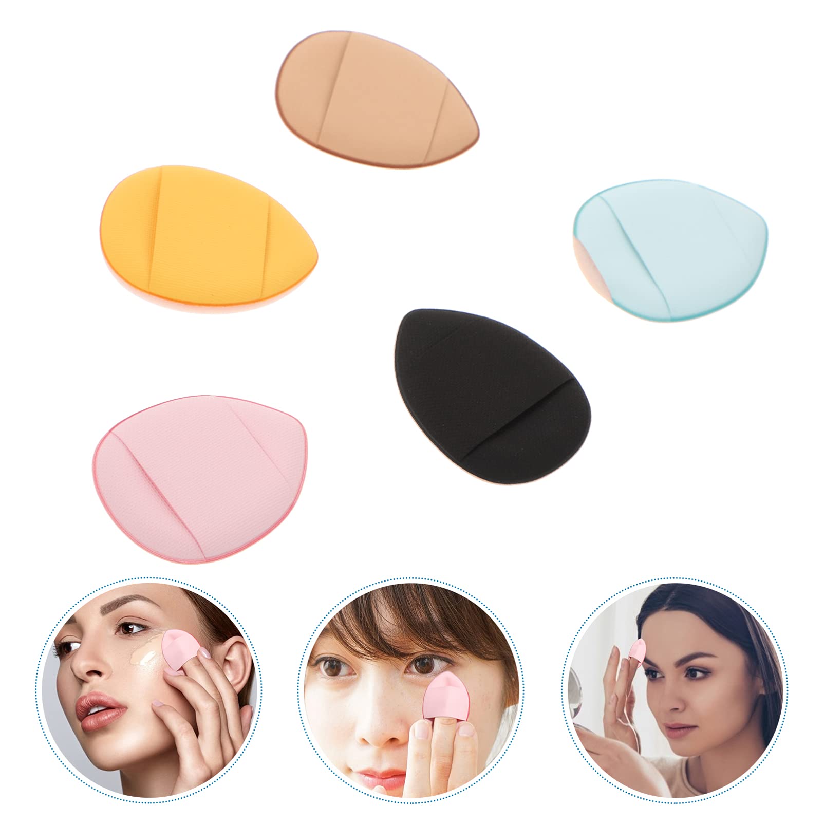 FRCOLOR 2 Sets 5pcs Makeup Sponges - Egg & Wedge Shape Blending Sponge for Foundation, Concealer & Powder | Hydrophilic Polyurethane Beauty Sponge Puffs | Perfect for Daily Makeup, Travel & Professional Use