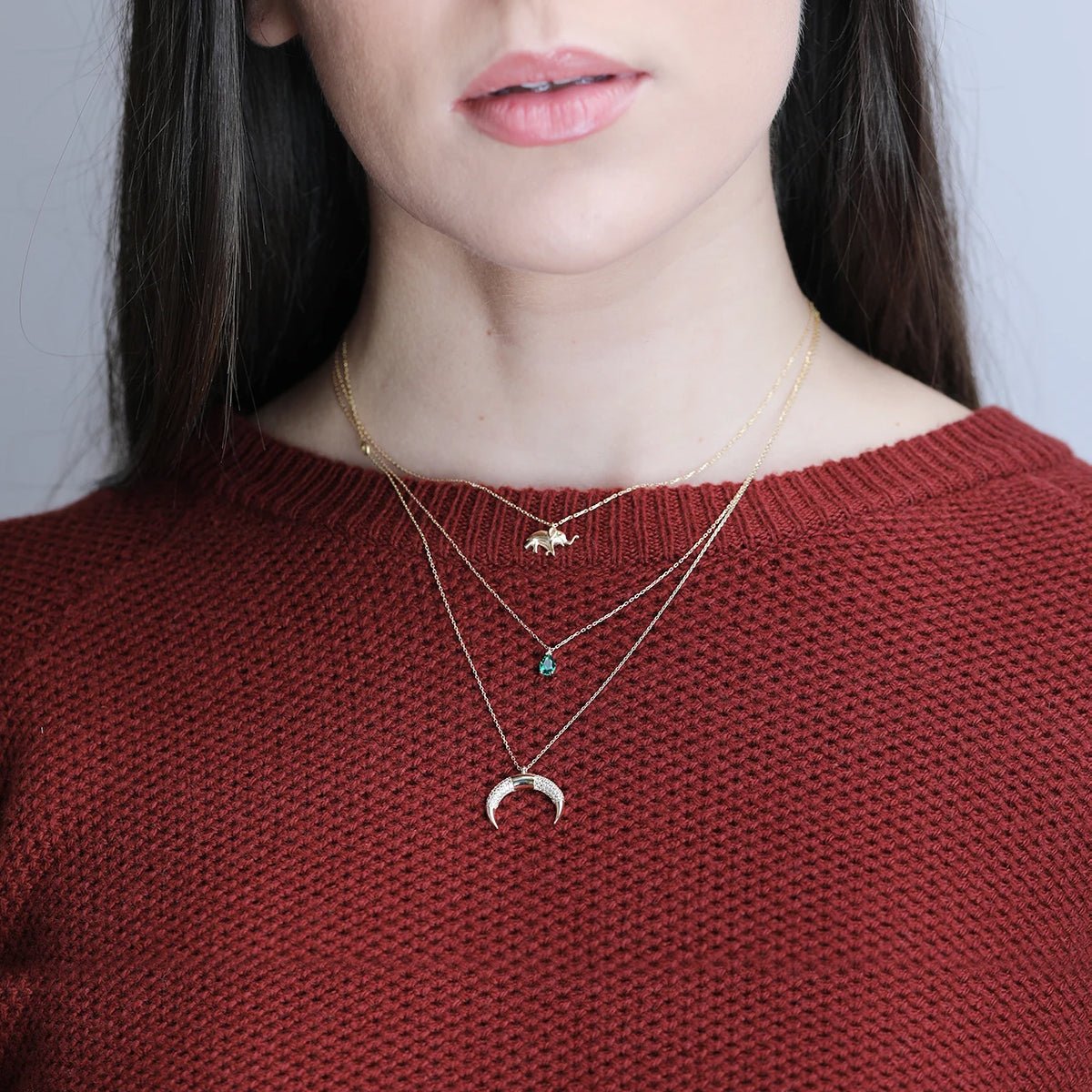 14K Solid Yellow Gold Emerald Teardrop Pendant Necklace - Elegant Dainty Jewelry for Women, Perfect Gift for Anniversary, Birthday & Special Occasions