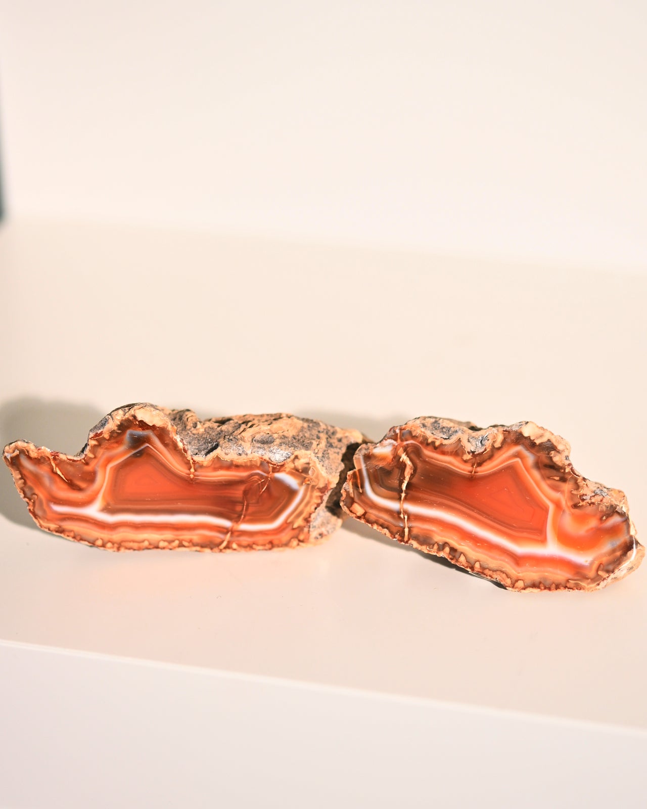 Natural Malawi Agate Geode Pair - Healing Crystals for Meditation, Home Decor & Spiritual Gifts | Perfect for Yoga Spaces, Office Desks & Crystal Collections