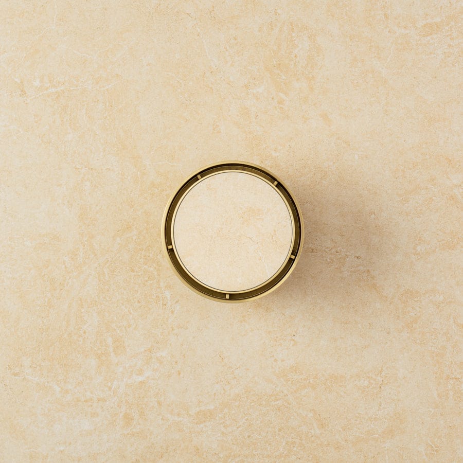 Round Tile Insert Floor Waste Drain Cover - Brushed Brass Finish - Ideal for Bathroom, Shower & Kitchen Drainage Systems