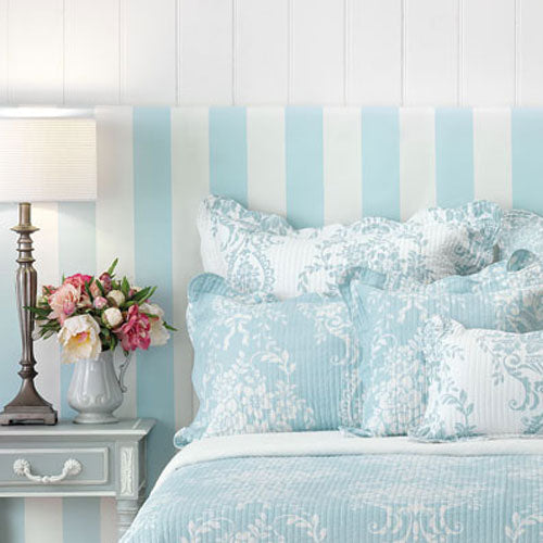 Bianca Florence Blue Bedspread Set - Queen Size Luxury Bedding for Master & Guest Rooms | Soft & Breathable Cotton Coverlet for All Seasons