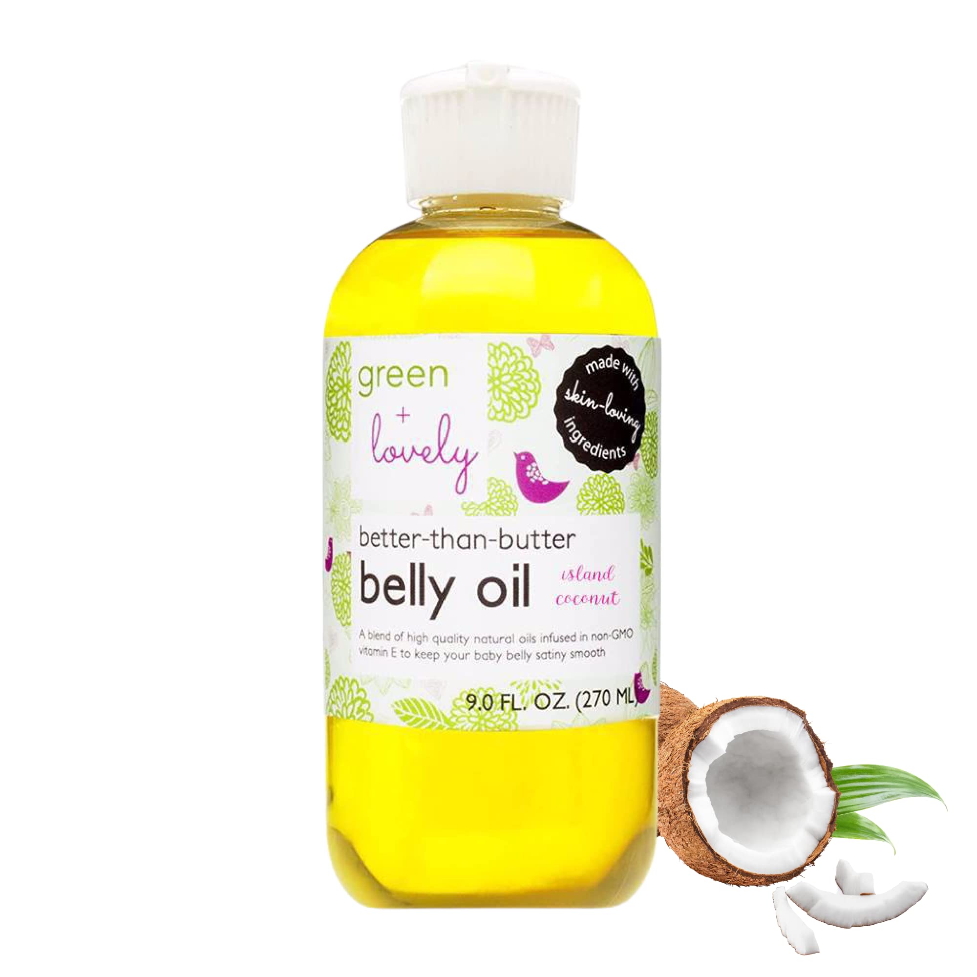 Better Than Butter Belly Oil - Pregnancy Stretch Mark Prevention Cream with Enhanced Vitamin E, 9 Fl Oz Island Coconut Scent | Essential Must-Have for Expecting Moms | Perfect for Daily Moisturizing & Soothing Itchy Skin During Pregnancy