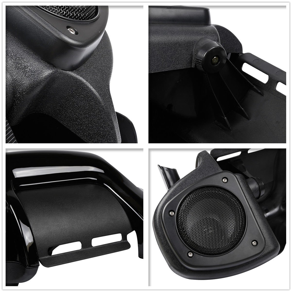 Vented Fairing Lower with Speakers Kit for 1983-2013 Harley Davidson Touring Models (Road King, Electra Glide Ultra, Limited, Ultra Classic, Street Glide CVO & Trike) - Gloss Black | Enhanced Audio & Wind Protection for Long Rides