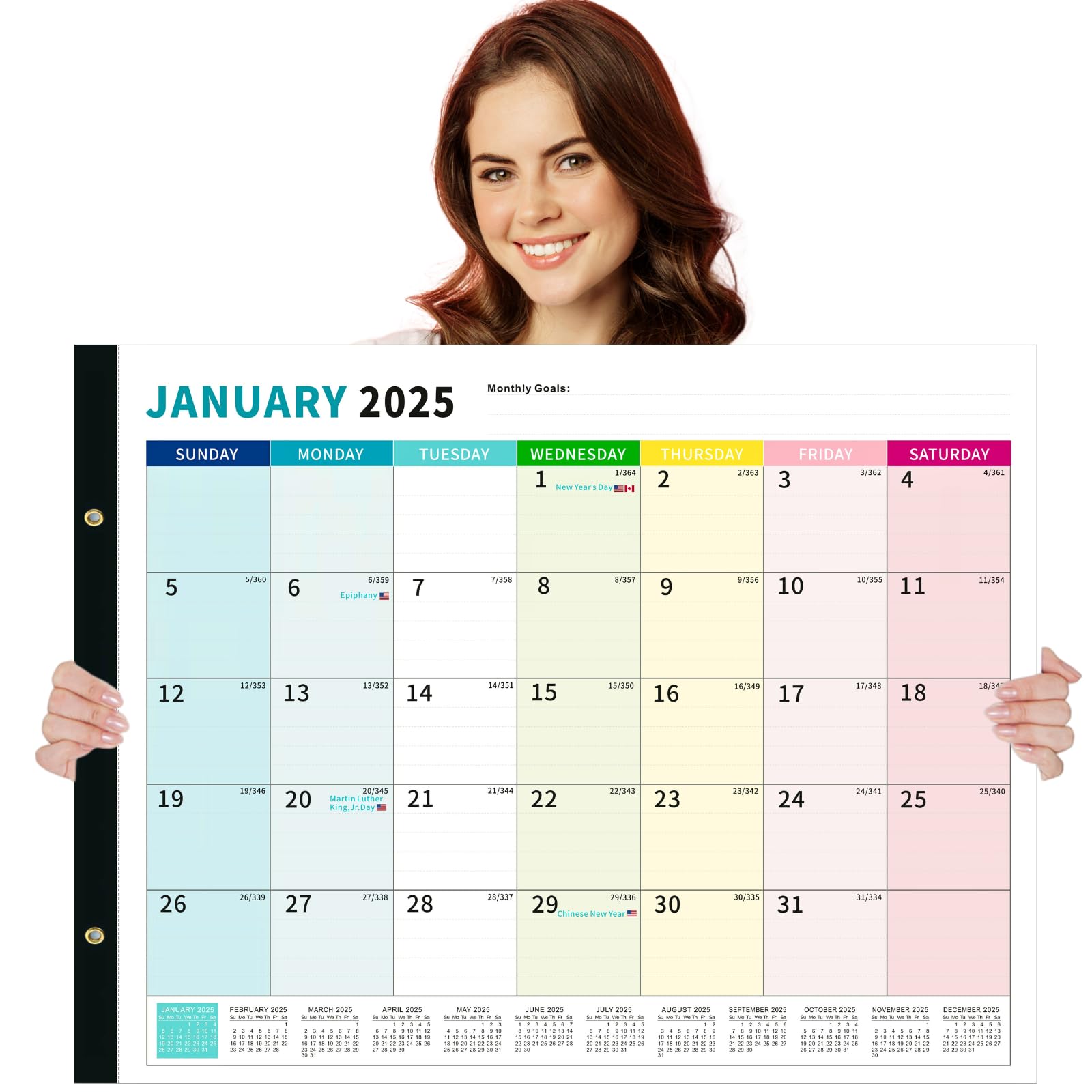 2025-2026 Large Desk Calendar - 18-Month Jumbo Planner (22