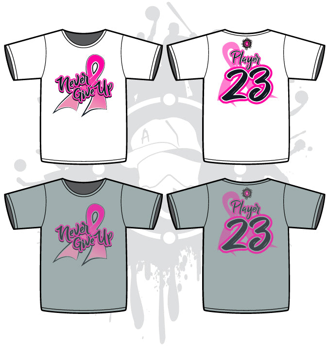 NEVER GIVE UP Cancer Awareness Sublimated Dye Men's Basketball Jersey - Comfortable Sports Wear for Games, Fundraisers & Cancer Support Events