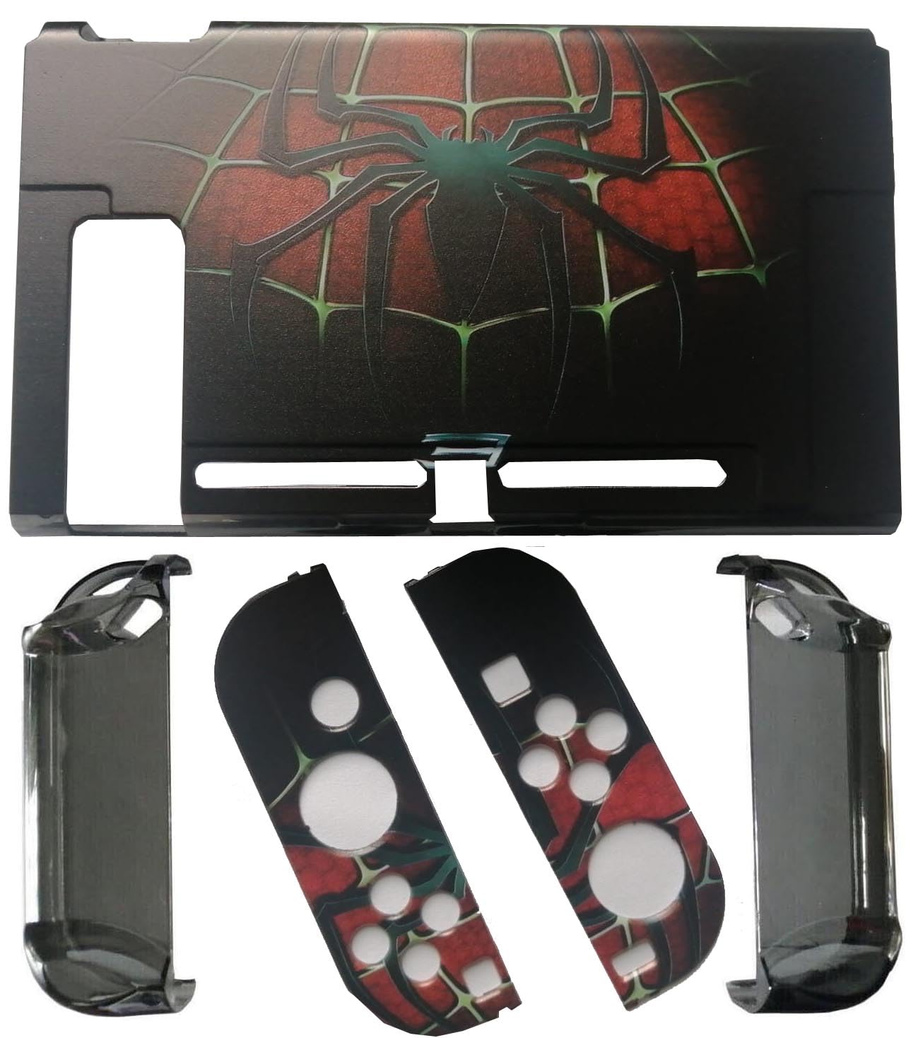 TB® Detachable Protective Grip Case for Nintendo Switch Console & Controllers - SpiderWeb Design - Durable Cover for Gaming, Travel & On-the-Go Use