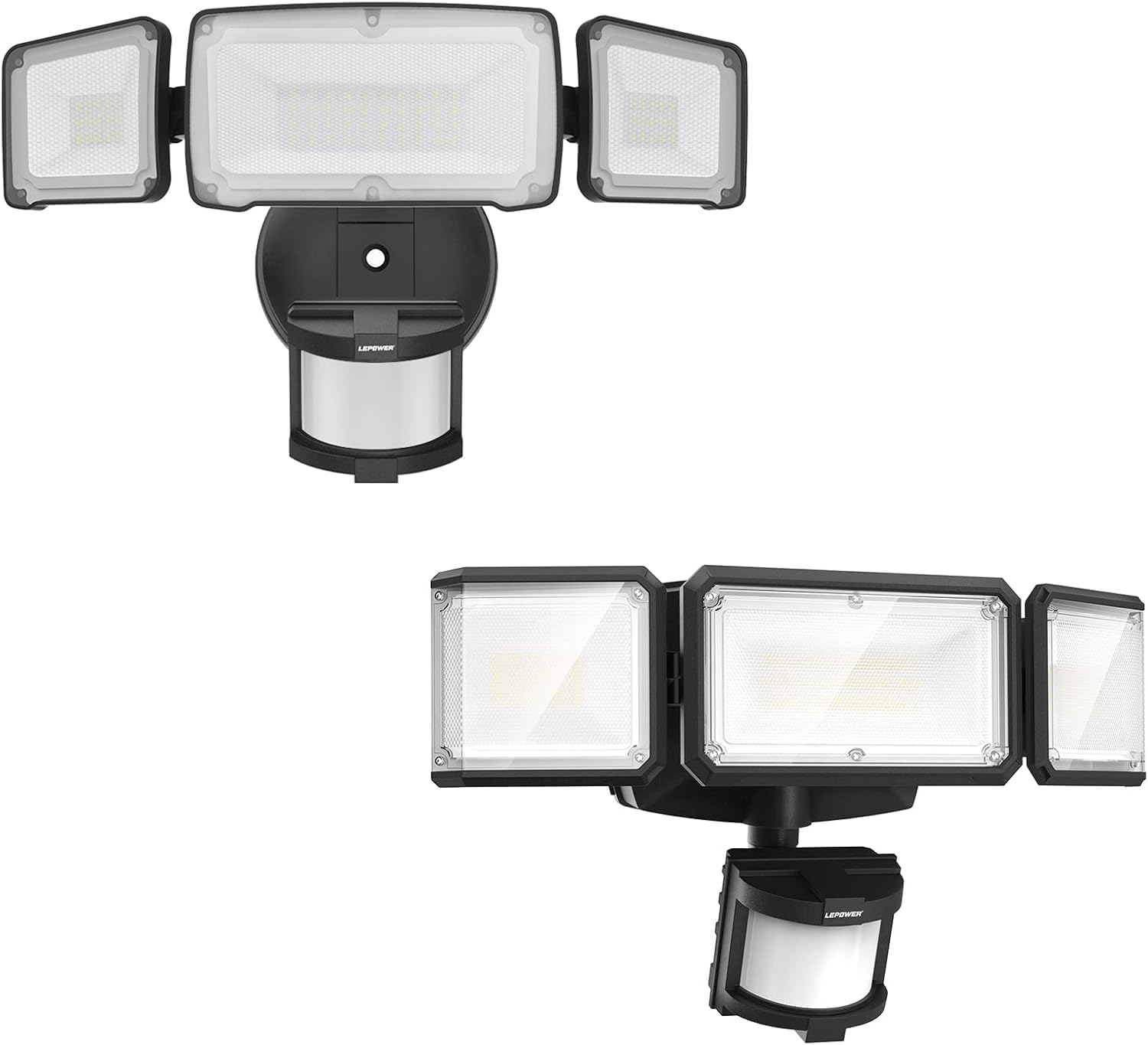 LEPOWER 1500LM LED Motion Sensor Security Light - Battery Powered Outdoor Lighting for Garage, Porch, Yard & Walkway (35W Equivalent)
