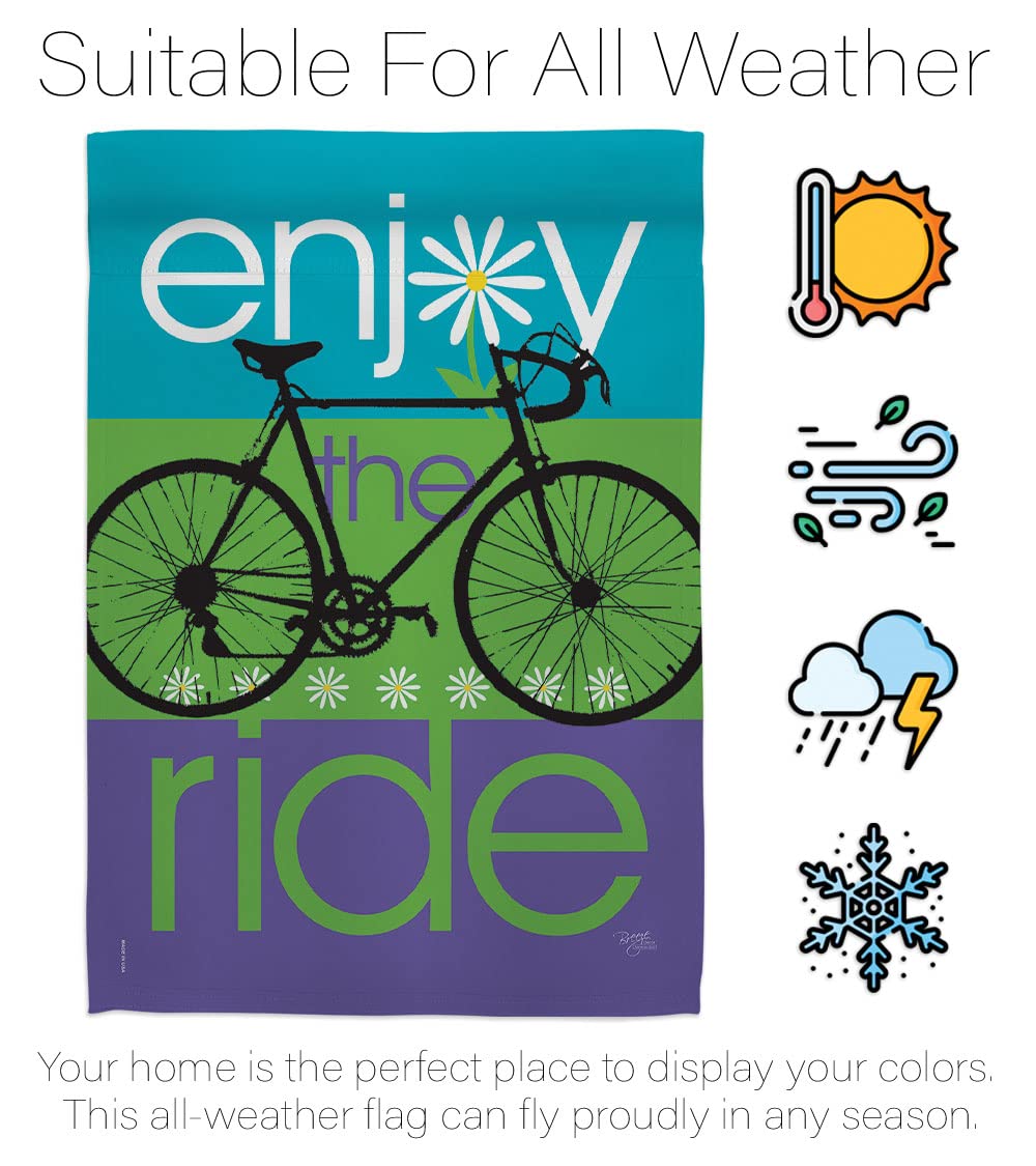 Breeze Decor Bike Ride House Flag 28x40 - Sports & Outdoor Decor