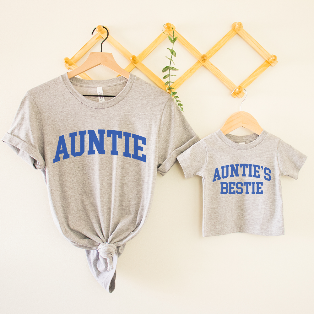 Bestie Matching T-Shirts for College Friends - Grey & Blue Couple Outfits for Sisters, BFFs & Roommates | Casual Wear, Gifts & Fun Events