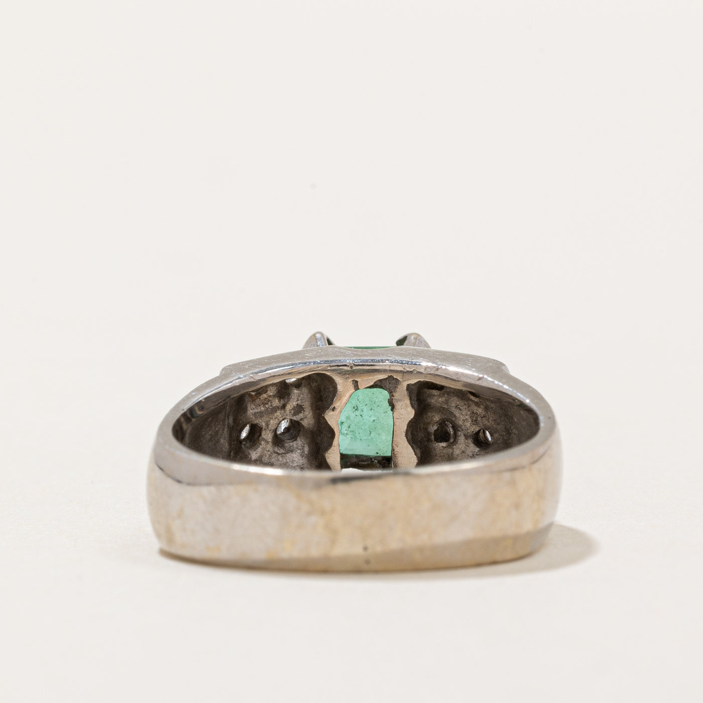 Emerald and Diamond Ring 0.60ct 0.06ctw Size 5.25 - Elegant Green Gemstone Jewelry for Engagement, Anniversary & Special Occasions