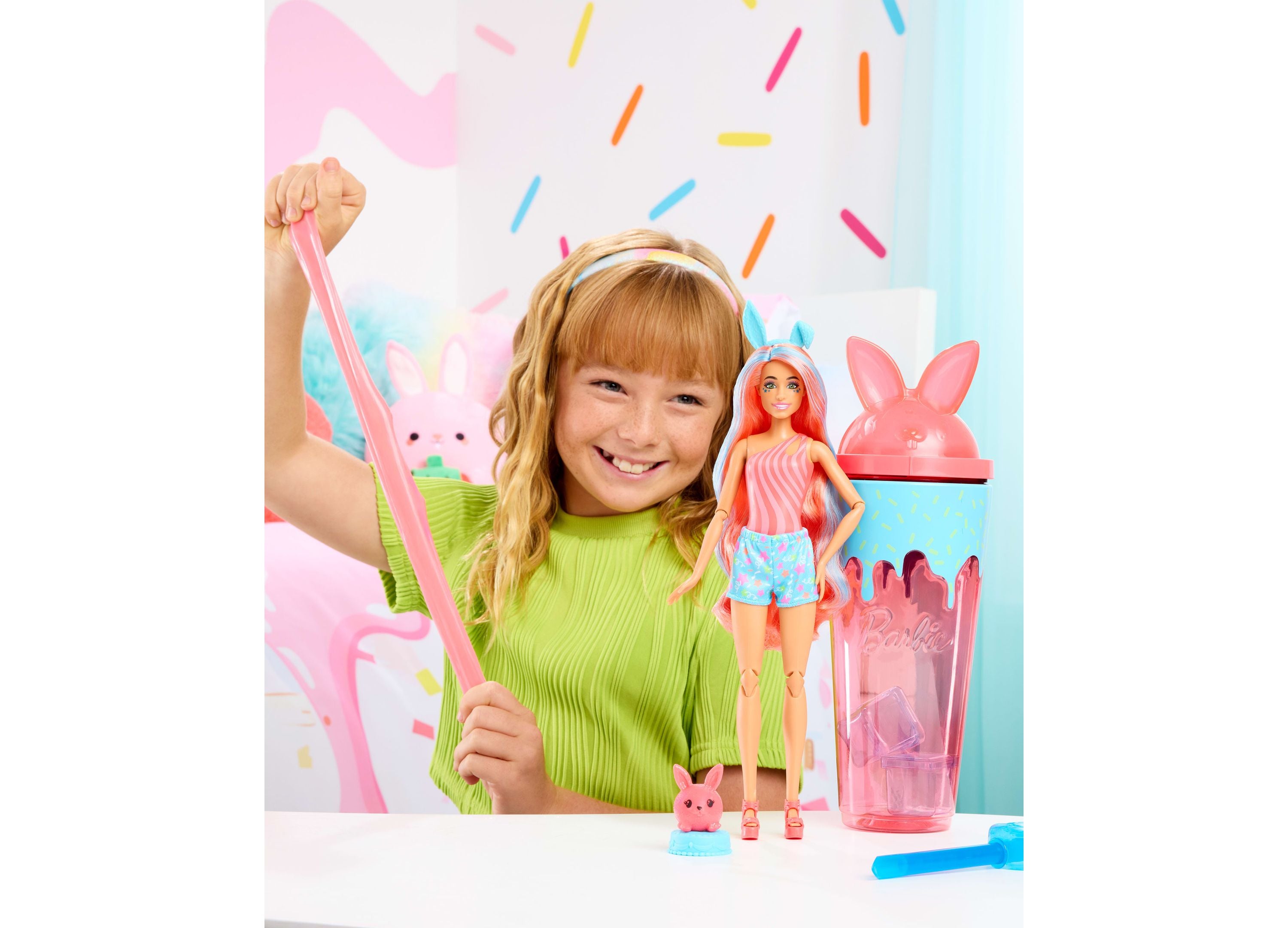 Barbie Pop Reveal Shakes Bright Bunny Fashion Doll with 5 Surprise Accessories - Perfect for Kids' Birthday Gifts & Collectible Play