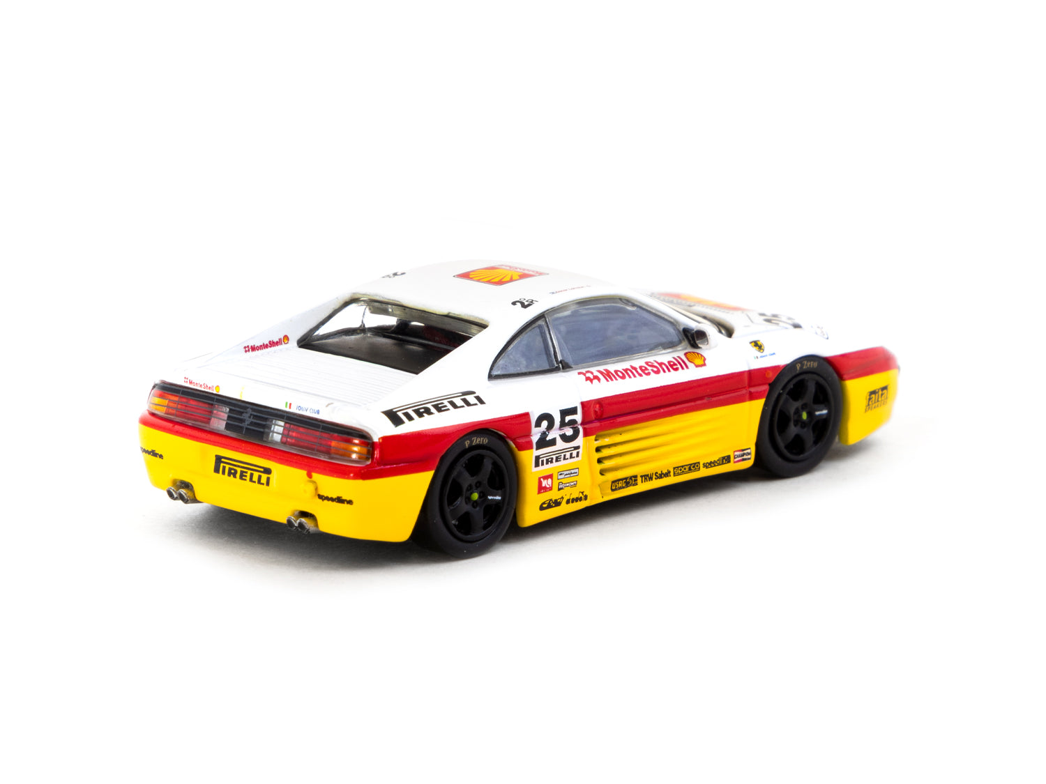 Tarmac Works X iXO Models 1/64 Scale Ferrari 348 Challenge Italian GT 1994 #25 Diecast Car - Collectible Miniature Model for Racing Enthusiasts & Display Showcase