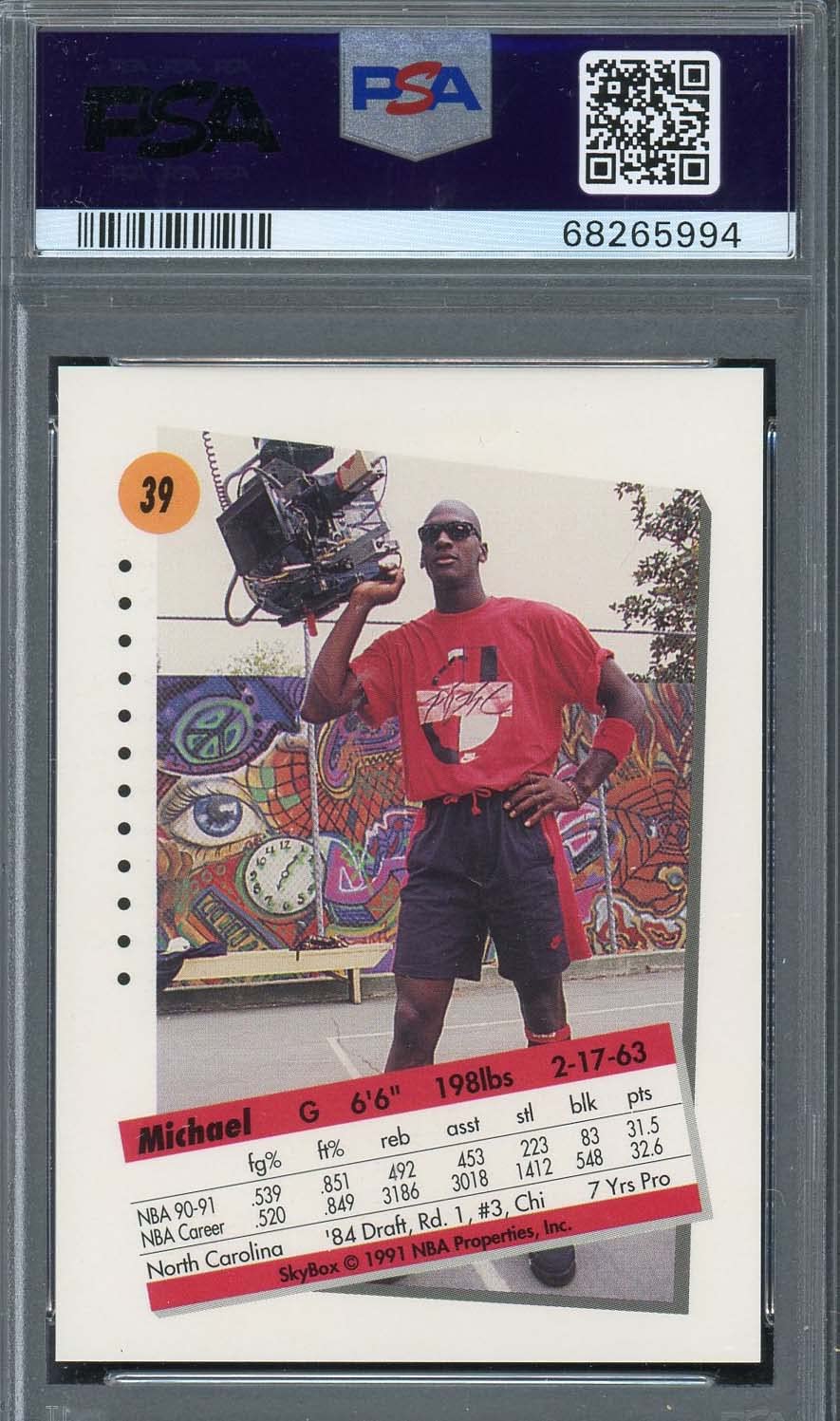 1991 Michael Jordan Skybox Basketball Card #39 PSA 10 Gem Mint - Rare Collectible for Sports Memorabilia Enthusiasts & Investment