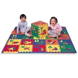 Alphabet with Animals Foam Play Mat - Non-Toxic, Soft & Safe Baby Crawling Mat for Learning ABCs & Animal Names - Perfect for Nursery, Playroom & Daycare Flooring