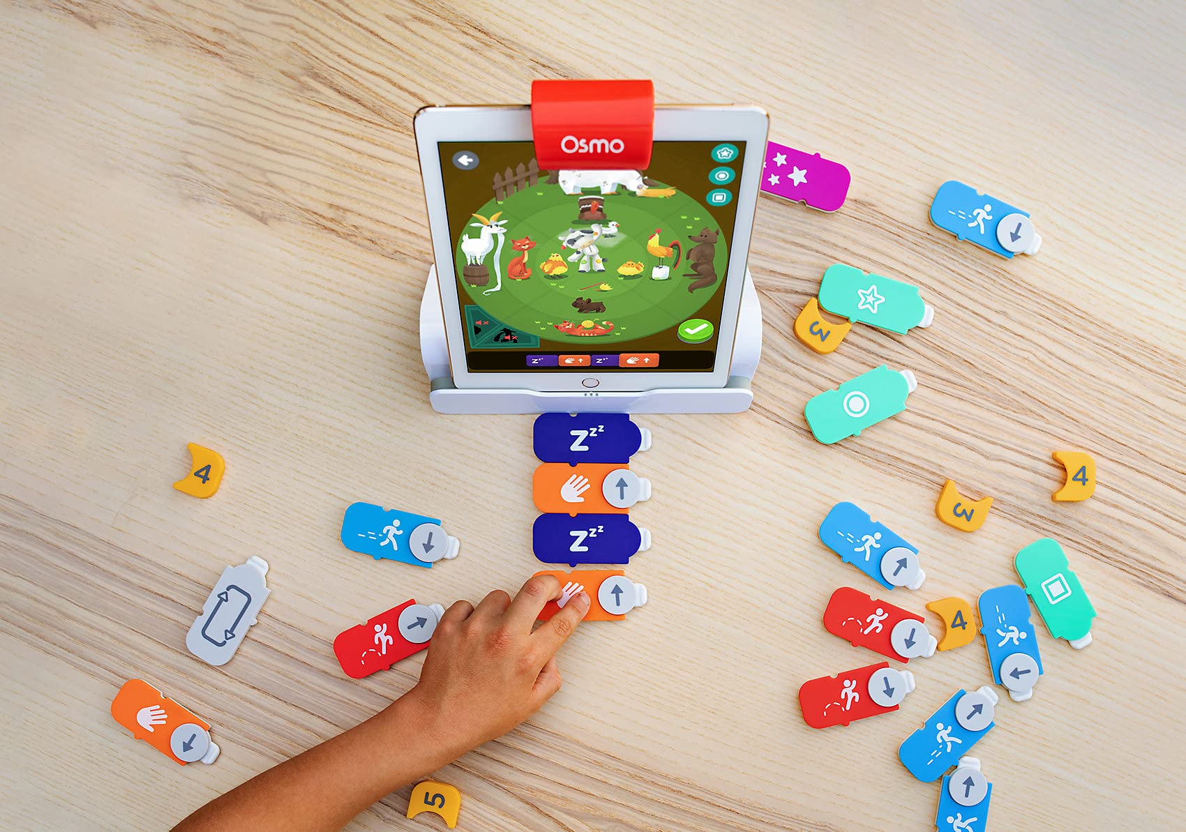 Osmo Coding Starter Kit for iPad - 3 Interactive Learning Games for Kids Ages 5-10+ | Learn Programming Basics, Solve Coding Puzzles | Includes iPad Base | STEM Educational Toy for Home & Classroom Use
