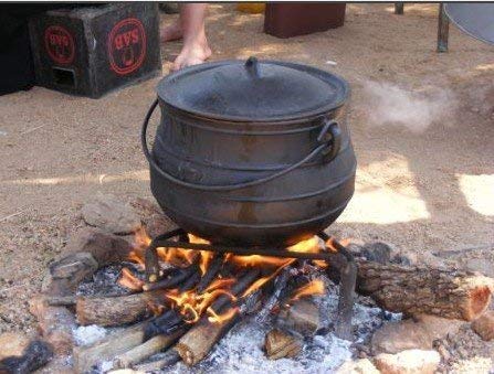 Cuisiland 8.5QT Pre-Seasoned Cast Iron Dutch Oven with Lid & Tripod Legs - South African Style Campfire Pot for Outdoor Cooking, Braising, Stews & Soups - Heavy Duty Cast Iron Cauldron Perfect for Camping, Backyard BBQs and Dutch Oven Cooking Competitions