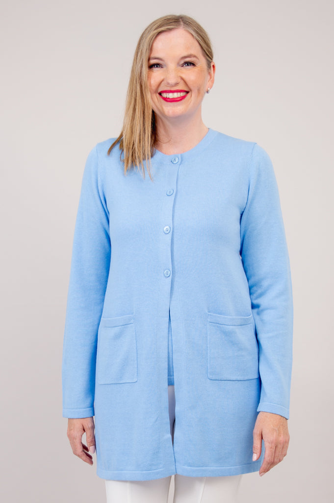 Tommy Men's Blue Cotton Cardigan Sweater - Lightweight & Comfortable for Casual Wear, Office, and Outdoor Activities